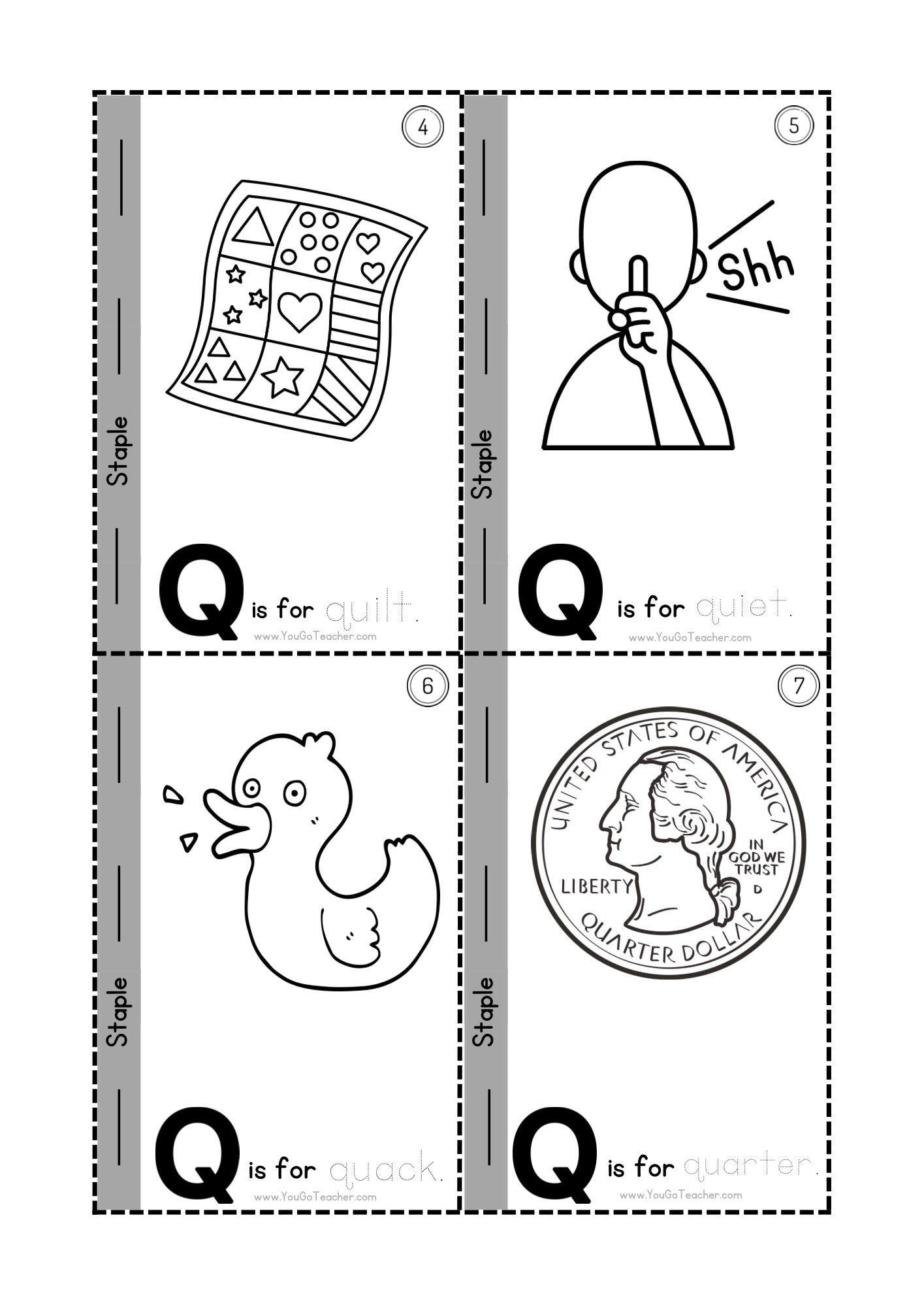 Phonics Worksheets: Trace Letter ‘Q’ Booklet
