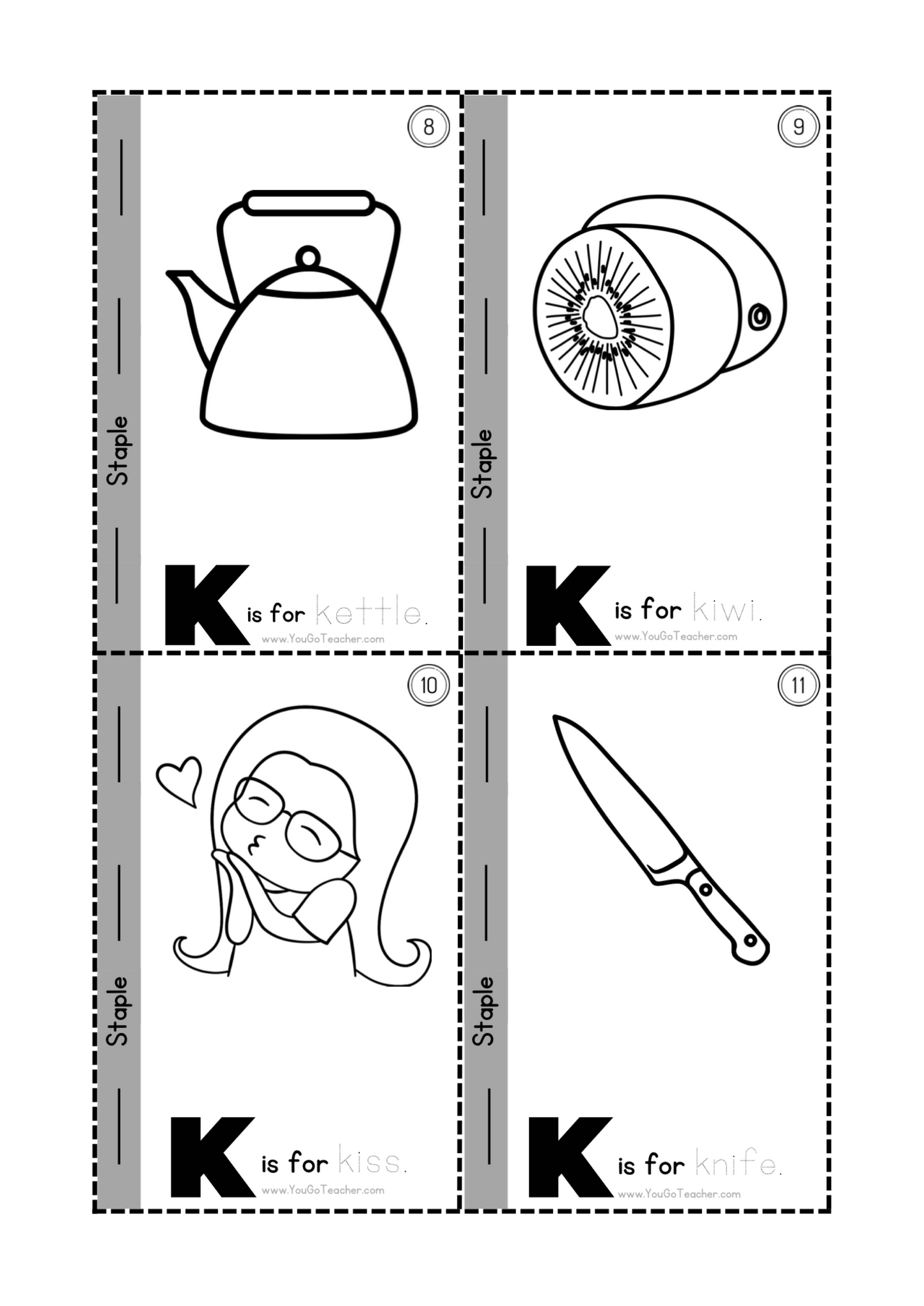 Phonics Worksheets: Trace Letter ‘K’ Booklet