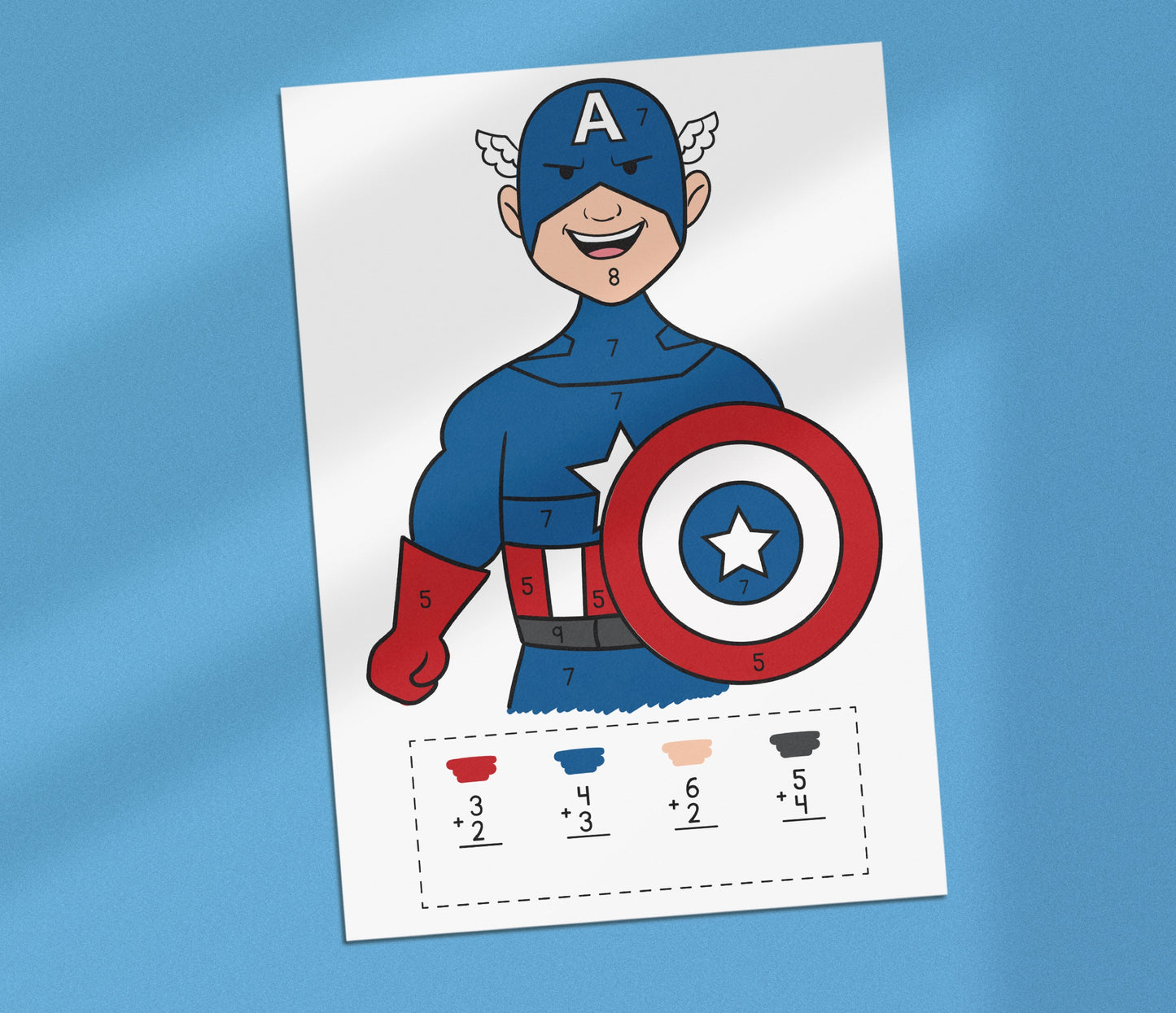 Color by Number: Avengers Addition Worksheet