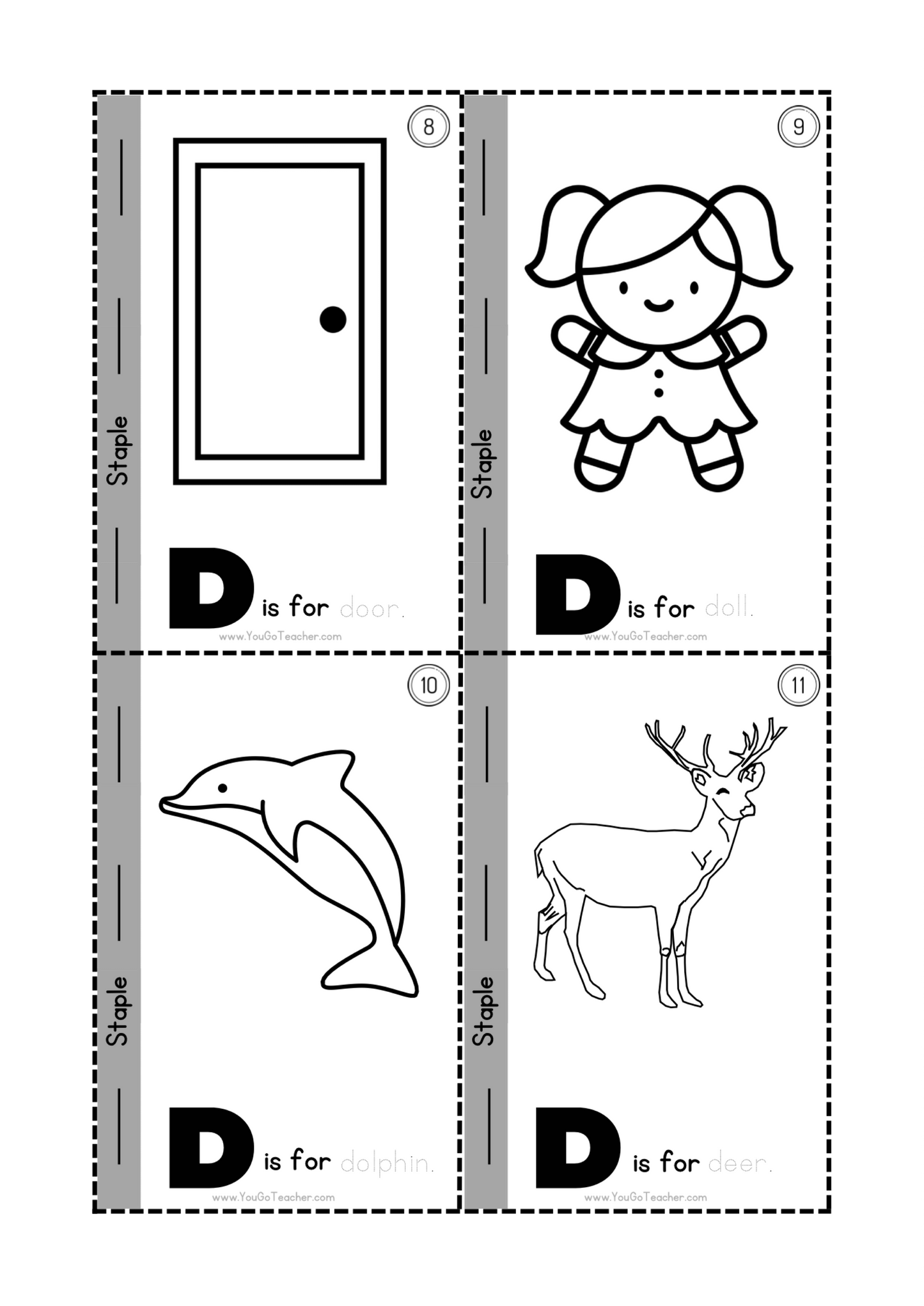 Phonics Worksheets: Trace Letter ‘D’ Booklet