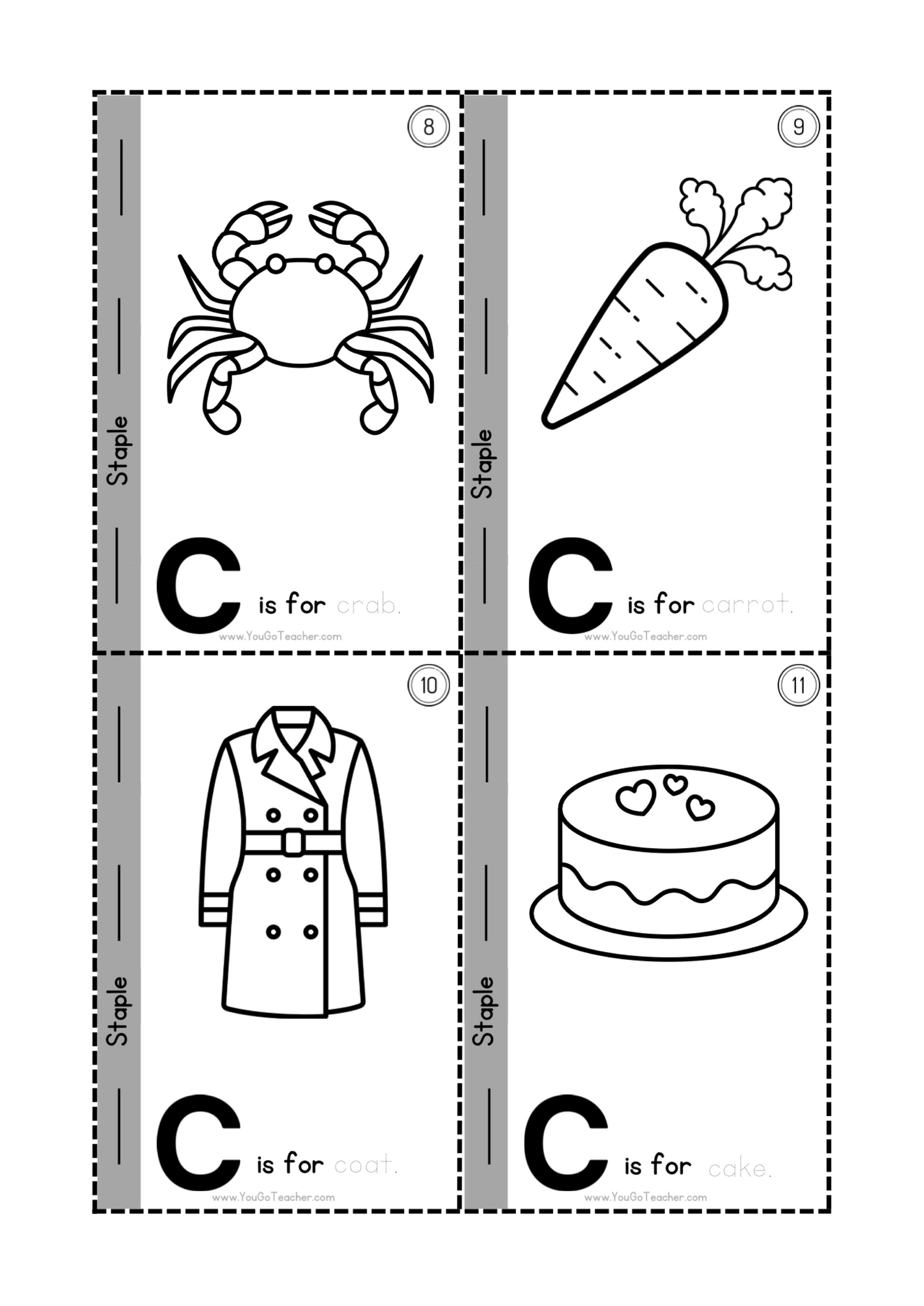 Phonics Worksheets: Trace Letter ‘C’ Booklet