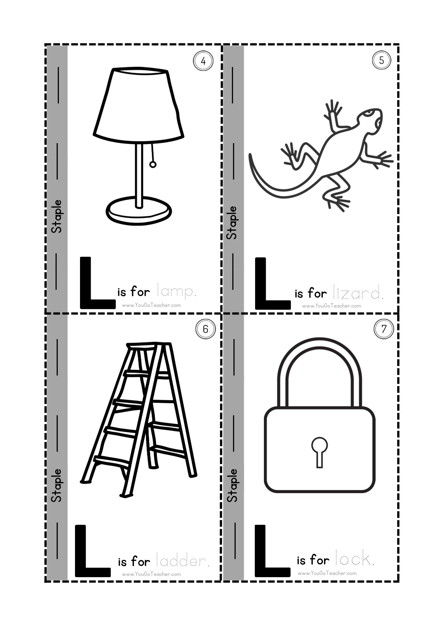 Phonics Worksheets: Trace Letter ‘L’ Booklet