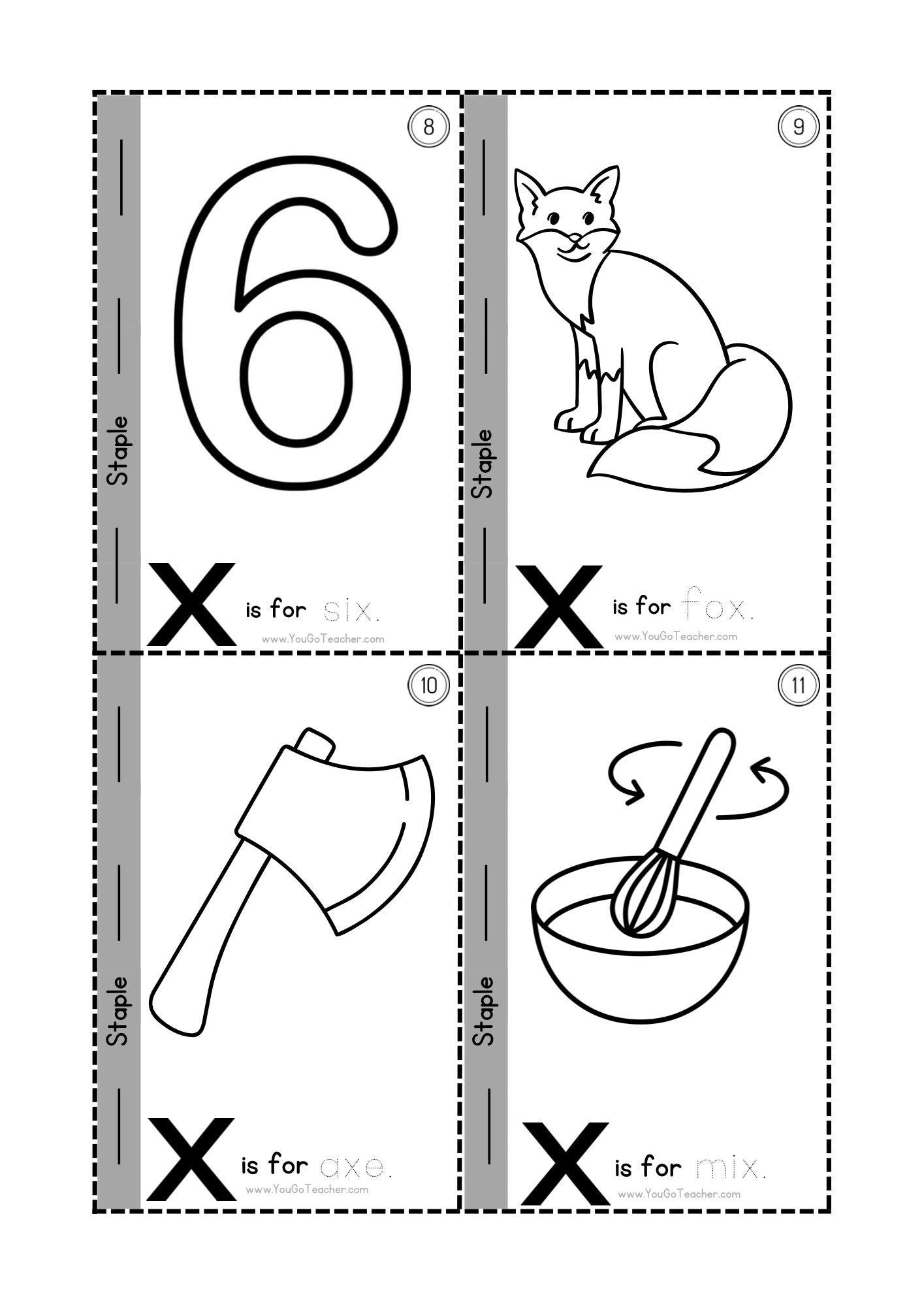 Phonics Worksheets Trace Letter ‘X’ Booklet