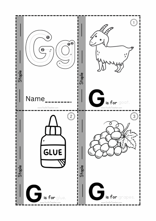 Phonics Worksheets: Trace Letter ‘G’ Booklet