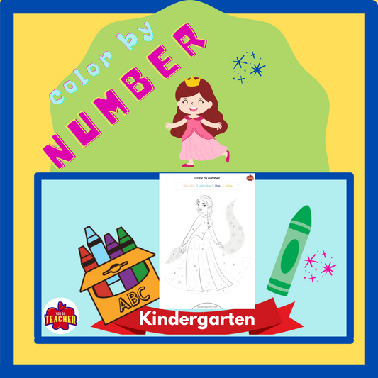 Disney Princesses Color by Number Worksheets