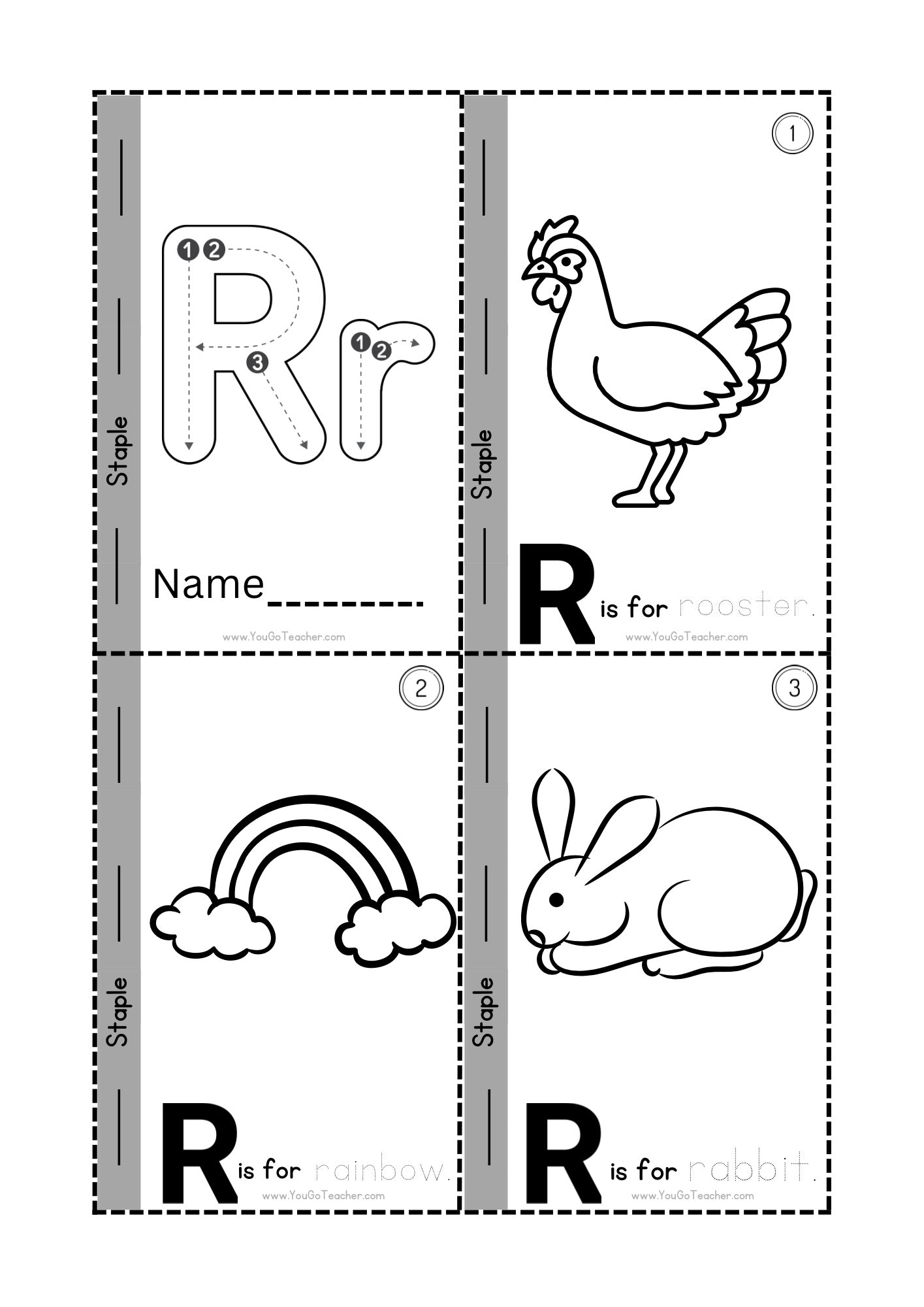 Phonics Worksheet: Trace Letter ‘R’ Booklet