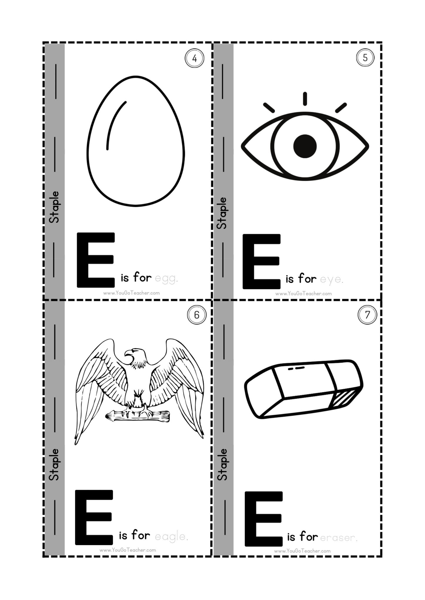 Phonics Worksheets: Trace Letter ‘E’ Booklet