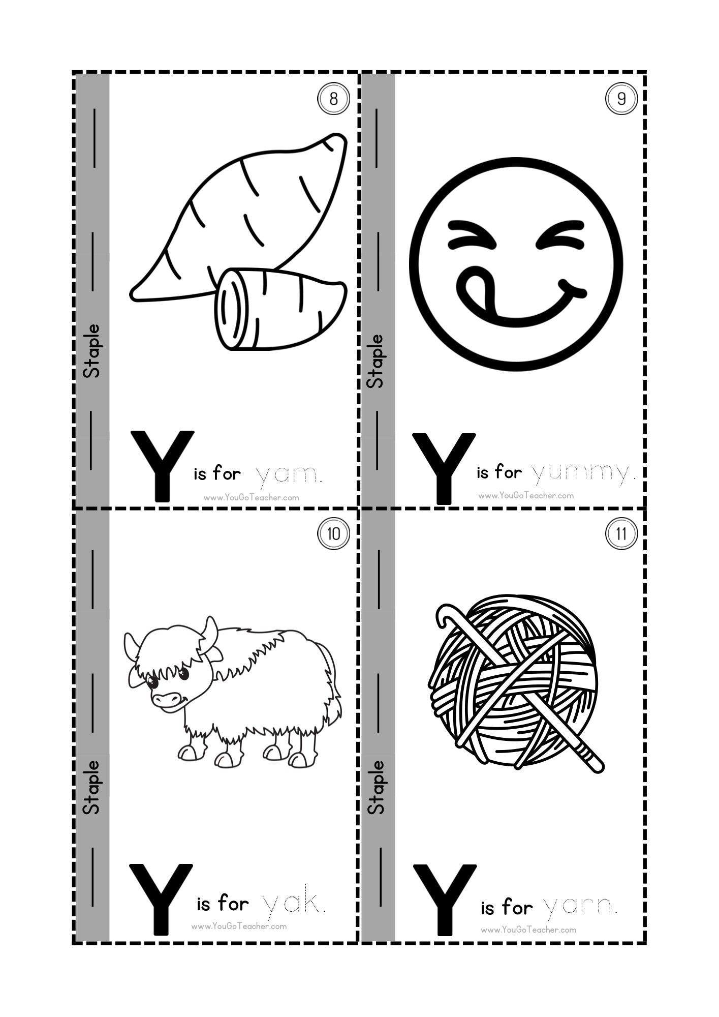 Phonics Worksheets Trace Letter ‘Y’ Booklet