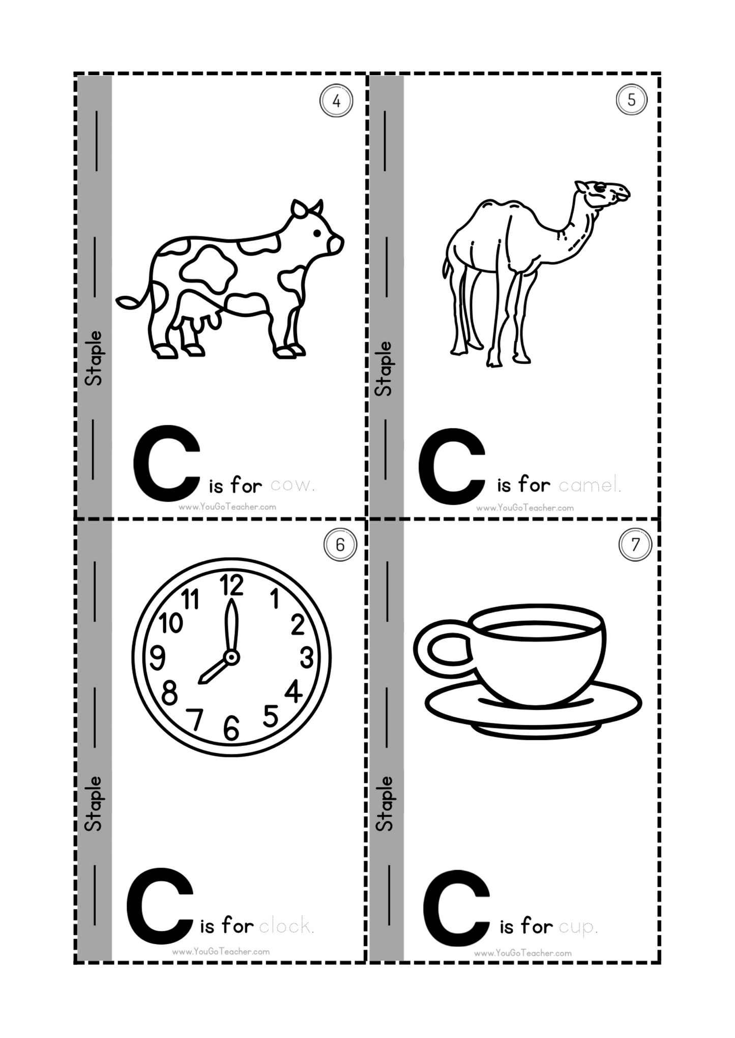 Phonics Worksheets: Trace Letter ‘C’ Booklet
