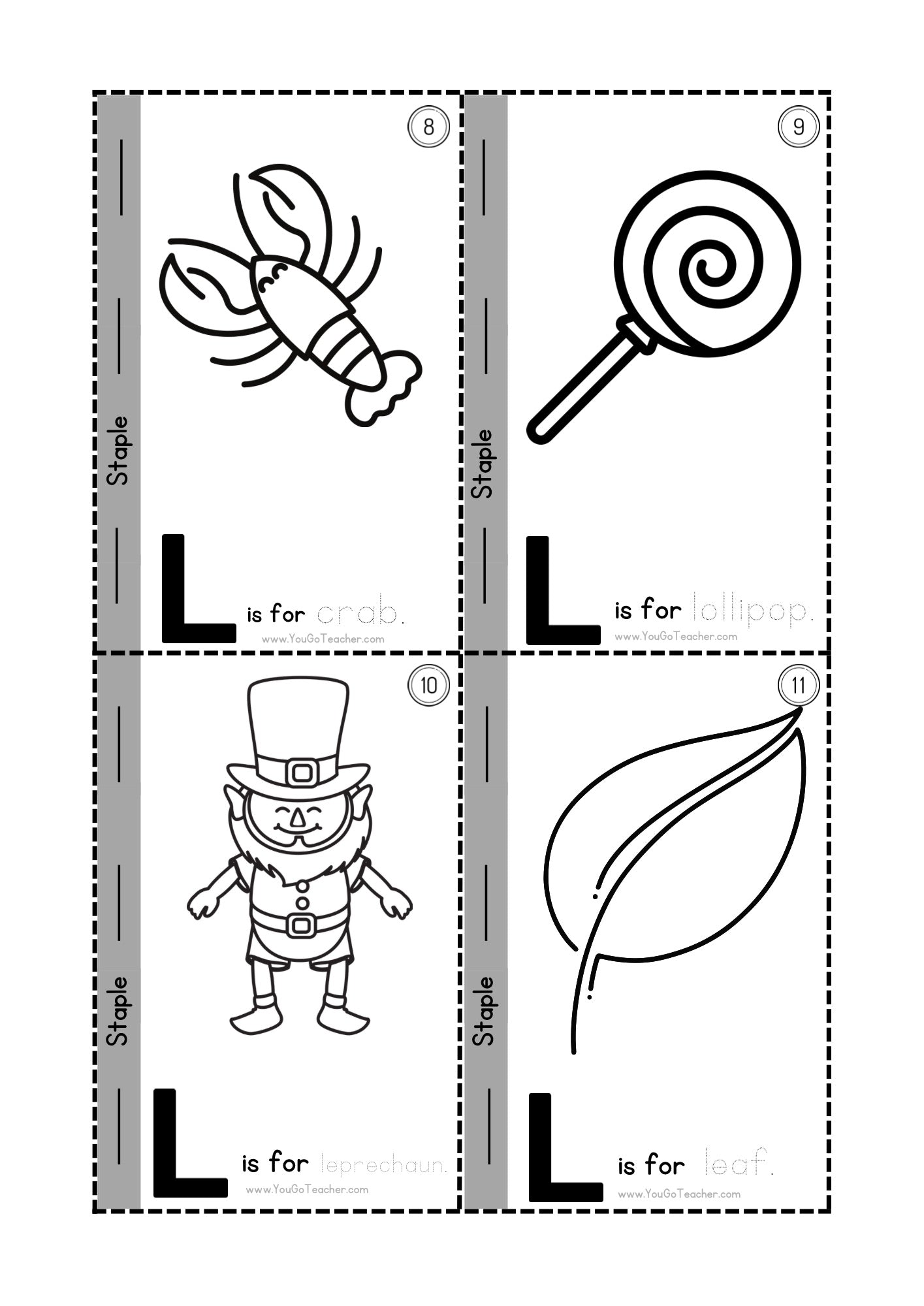 Phonics Worksheets: Trace Letter ‘L’ Booklet