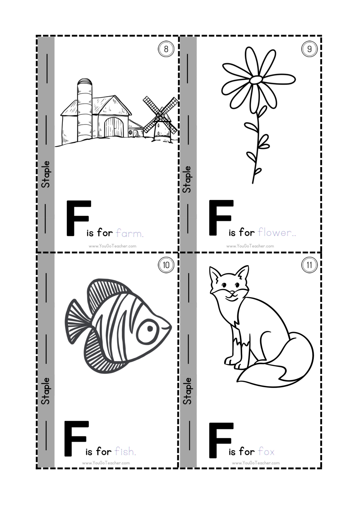 Freebies: Phonics Worksheets: Trace Letter ‘F’ Worksheet