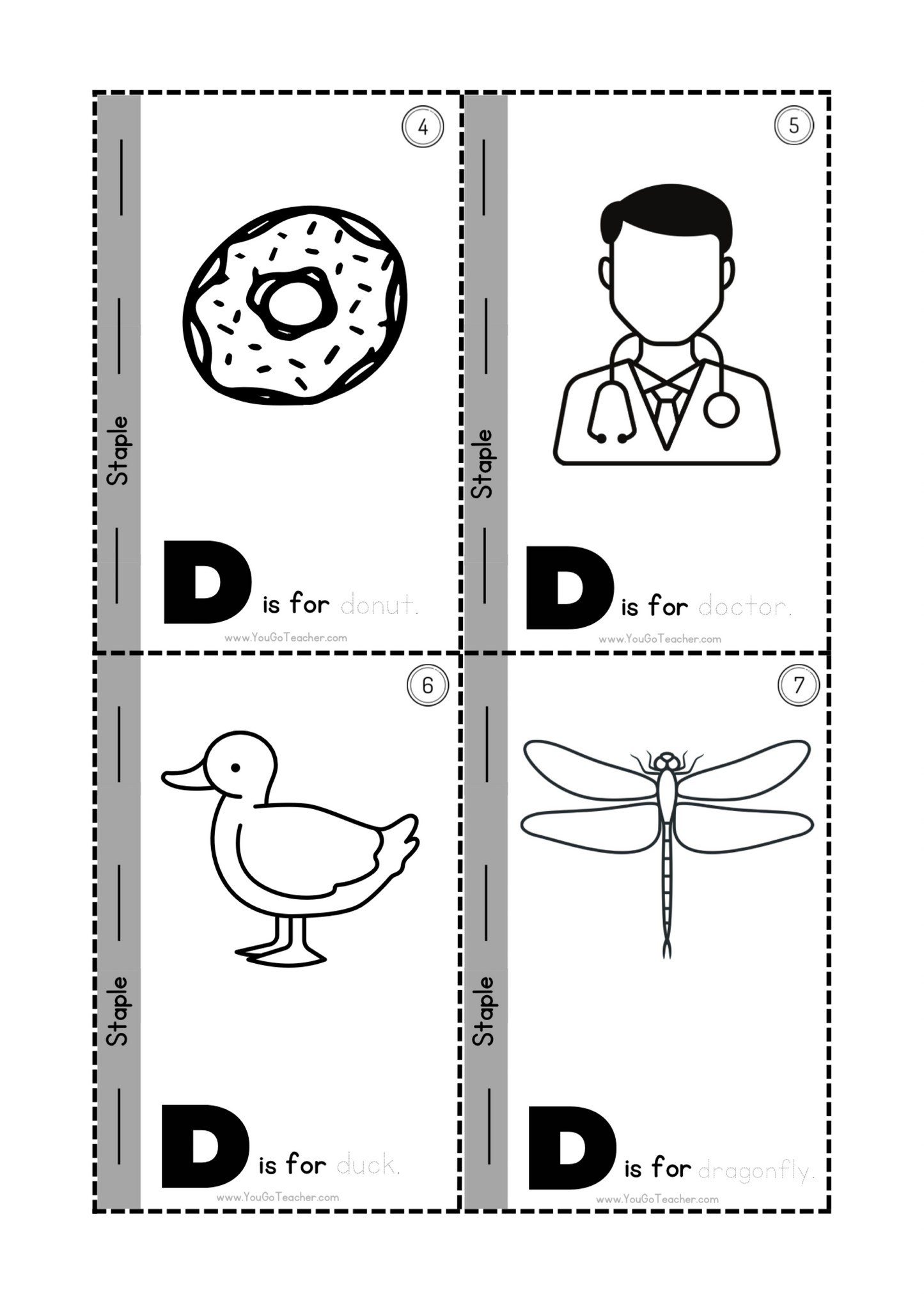 Phonics Worksheets: Trace Letter ‘D’ Booklet