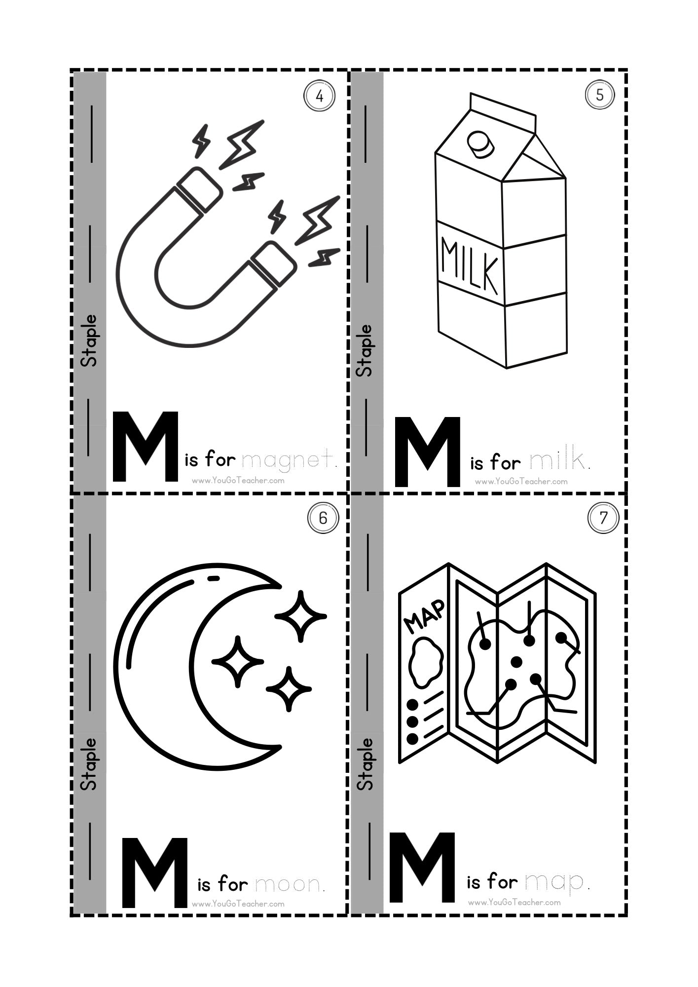 Phonics Worksheets: Trace Letter ‘M’ Booklet
