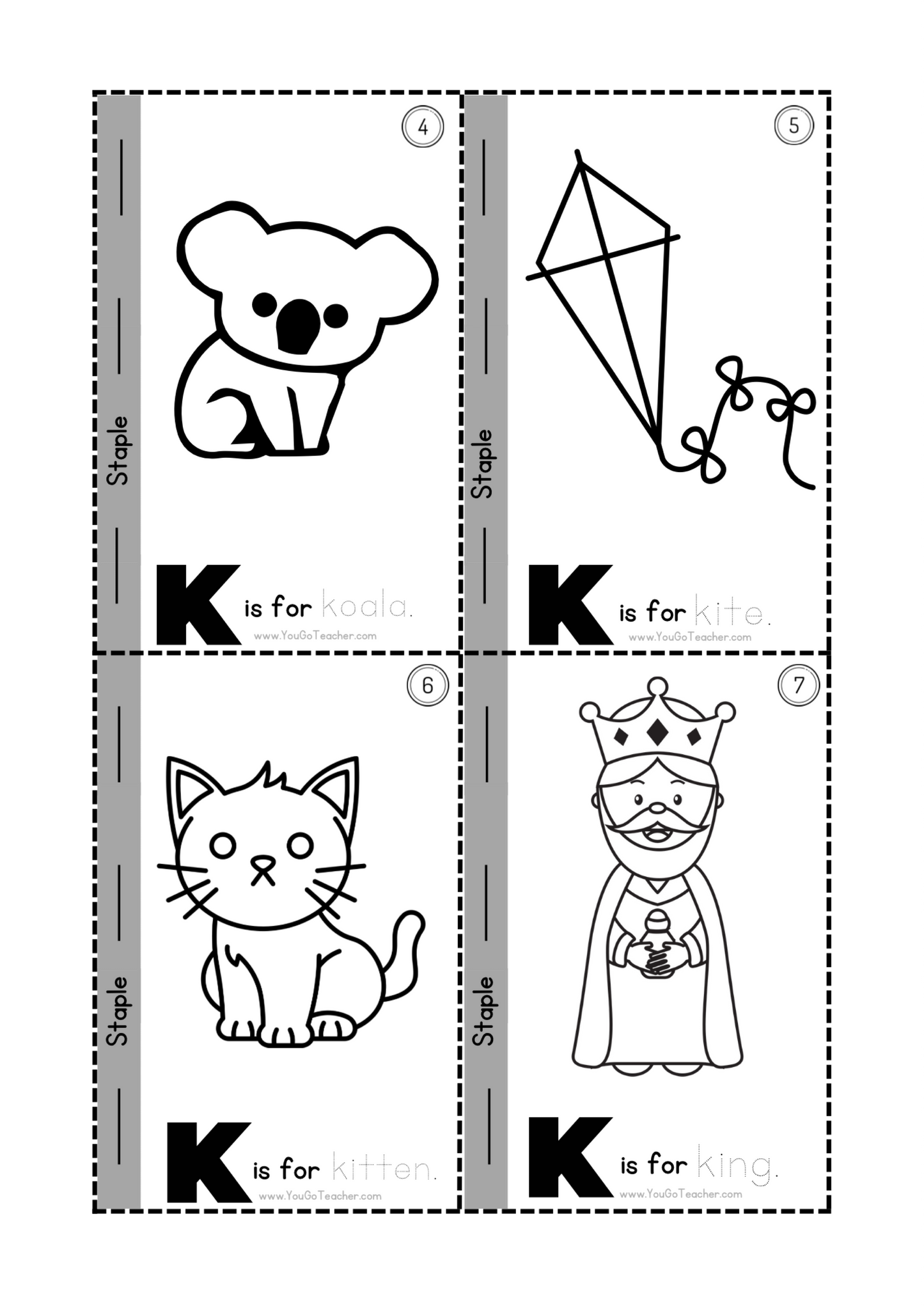 Phonics Worksheets: Trace Letter ‘K’ Booklet