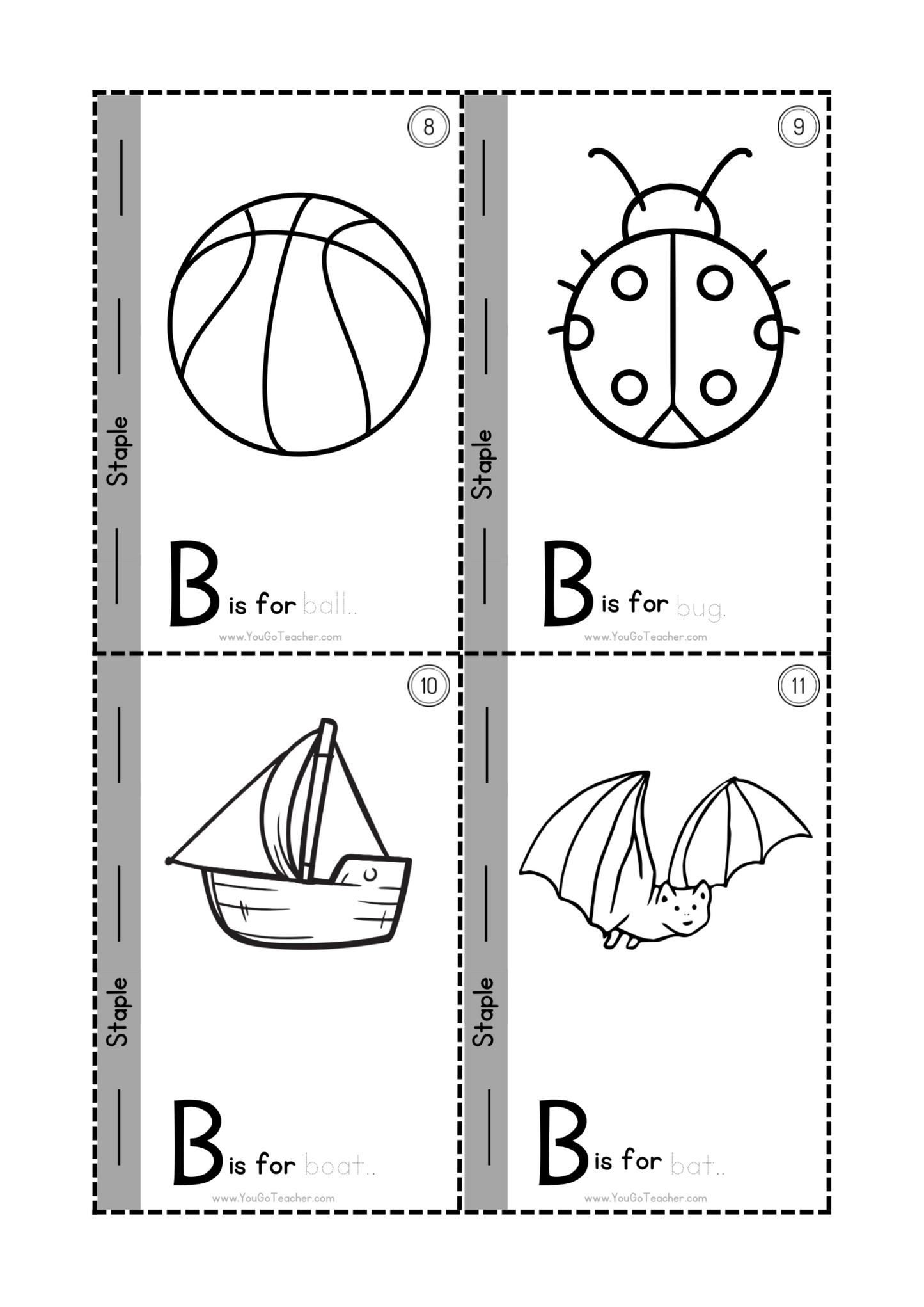 Phonics Worksheets: Trace Letter ‘B’ Booklet