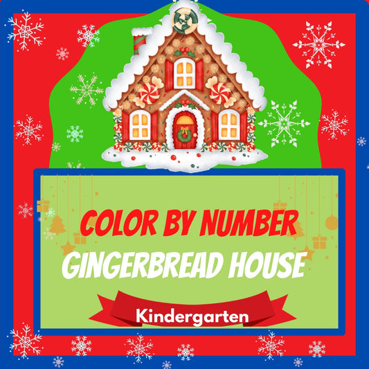 Seasonal Worksheets: Christmas: Color by Number Gingerbread House