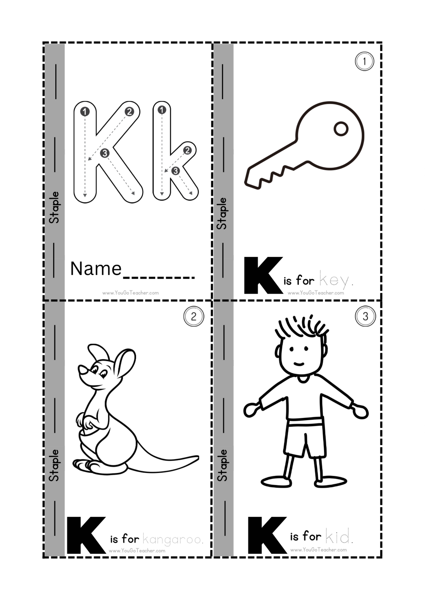 Phonics Worksheets: Trace Letter ‘K’ Booklet