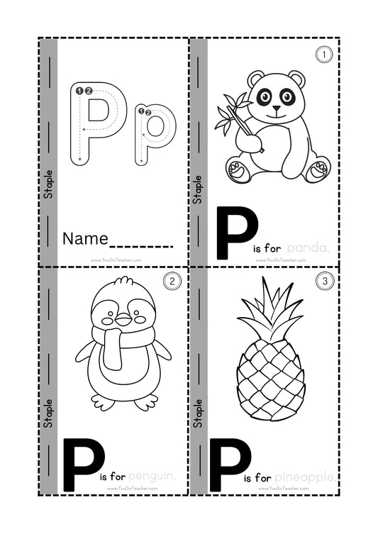 Phonics Worksheets: Trace Letter ‘P’ Booklet