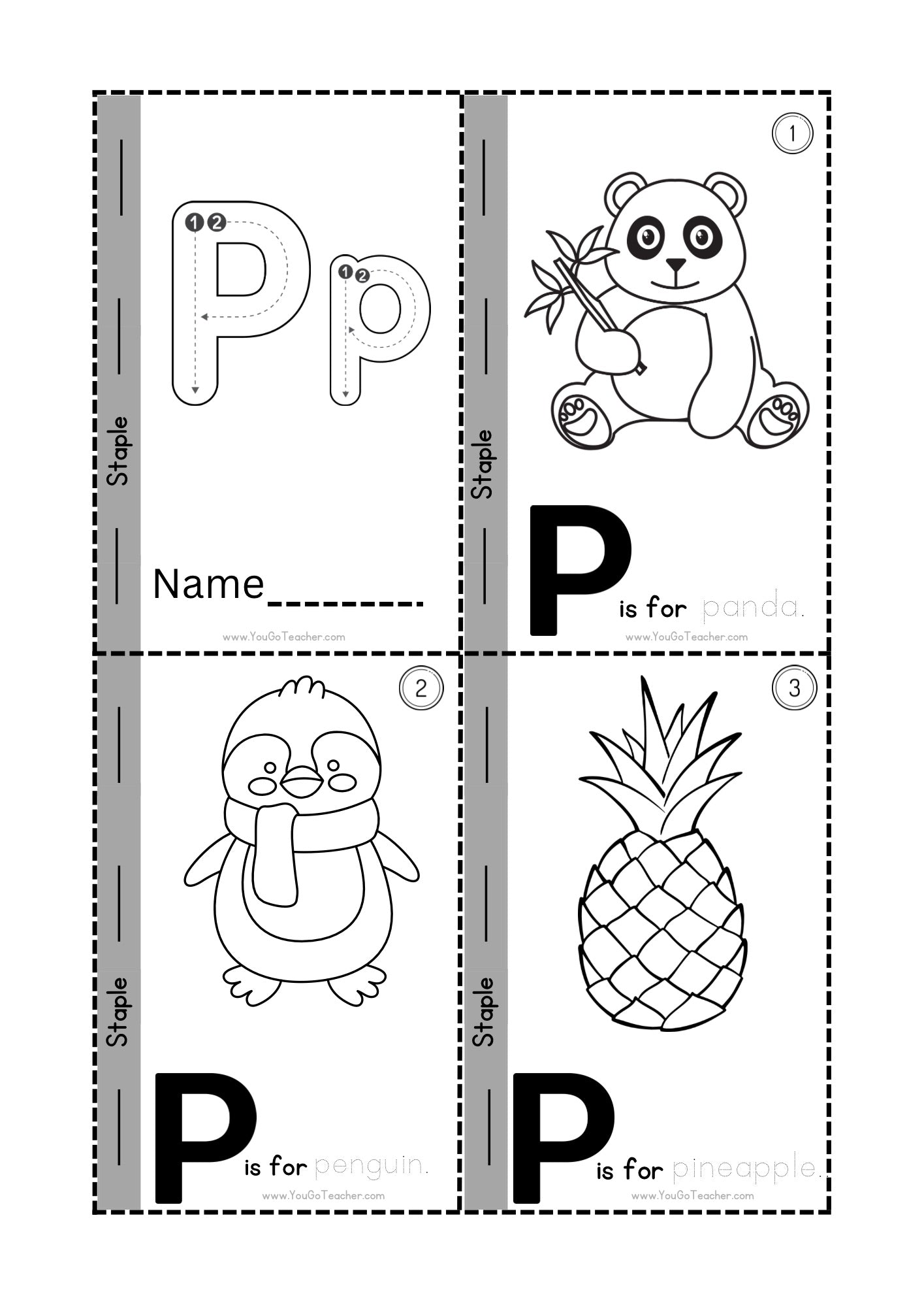Phonics Worksheets: Trace Letter ‘P’ Booklet