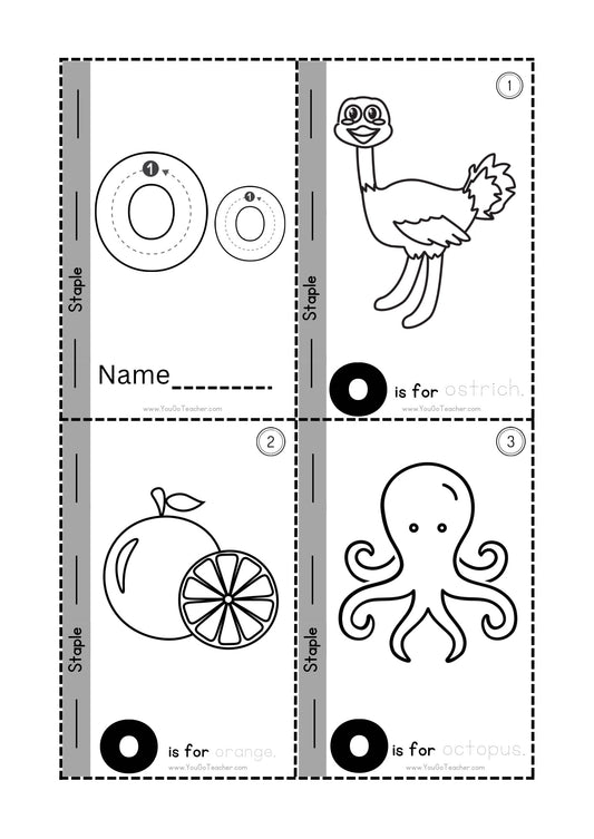 Phonics Worksheets: Trace Letter ‘O’ Booklet