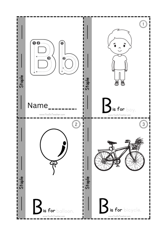 Phonics Worksheets: Trace Letter ‘B’ Booklet