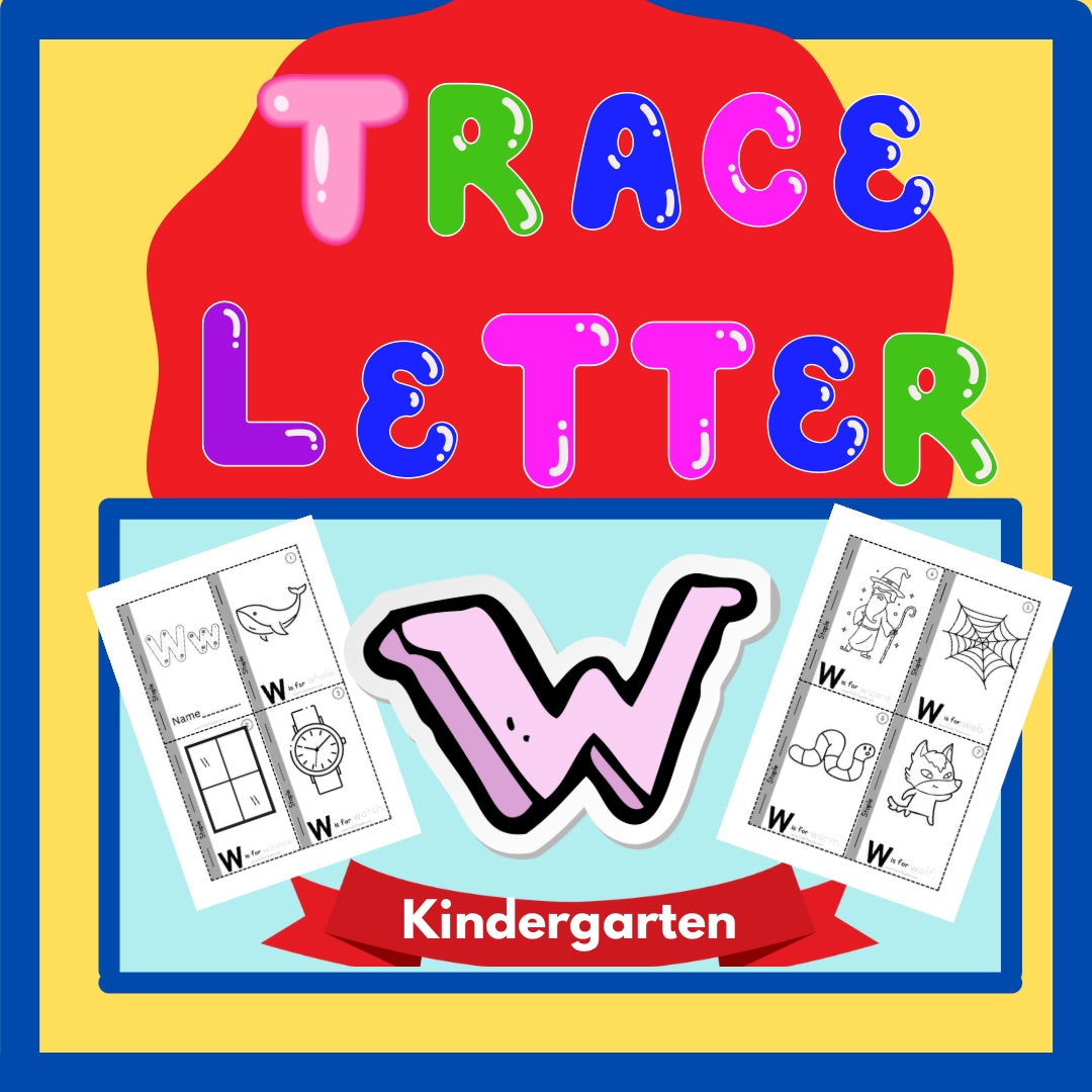 Phonics Worksheets Trace Letter ‘W’ Booklet