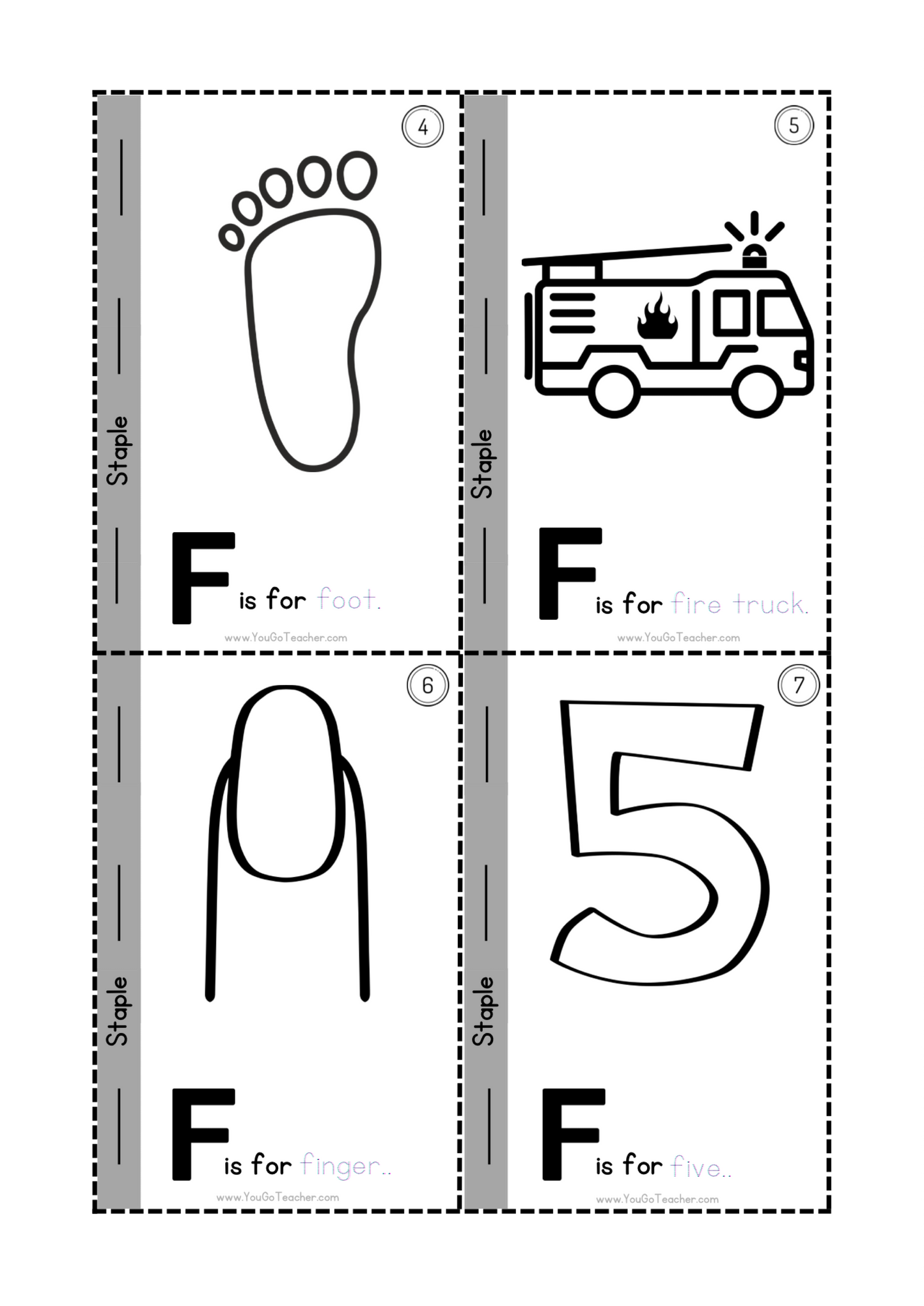 Freebies: Phonics Worksheets: Trace Letter ‘F’ Worksheet