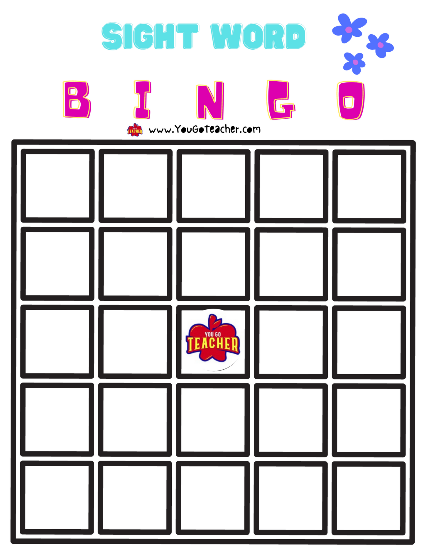 Games: Sight Word Bingo