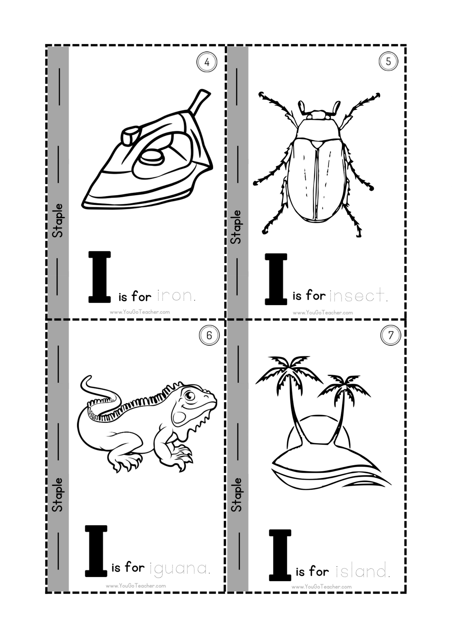 Phonics Worksheets: Trace Letter ‘I’ Booklet