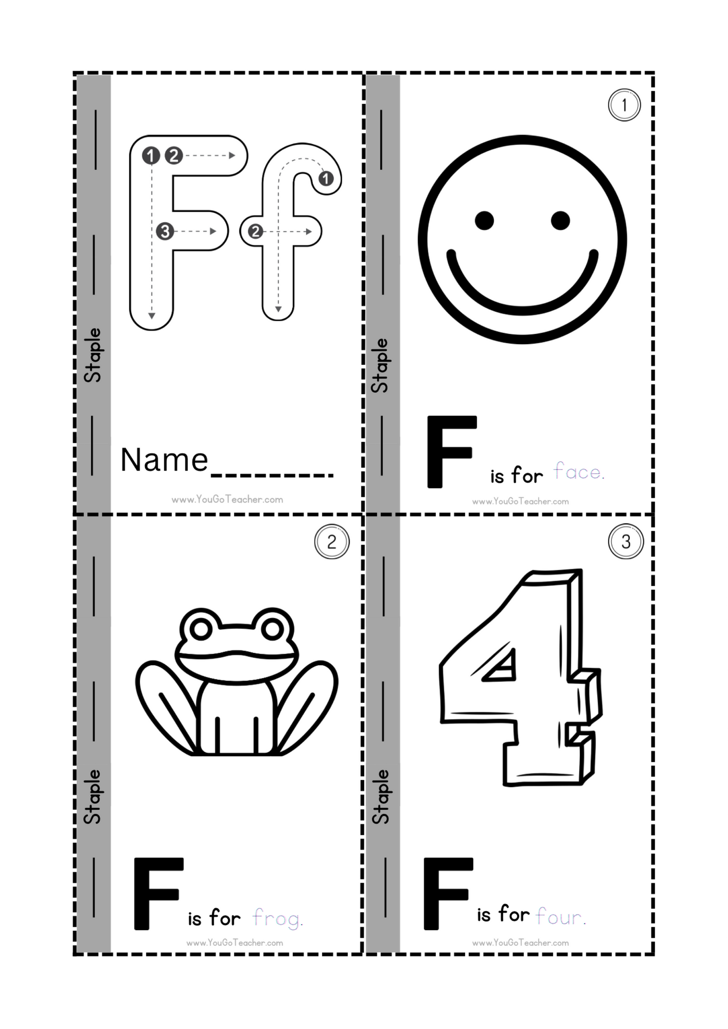 Freebies: Phonics Worksheets: Trace Letter ‘F’ Worksheet