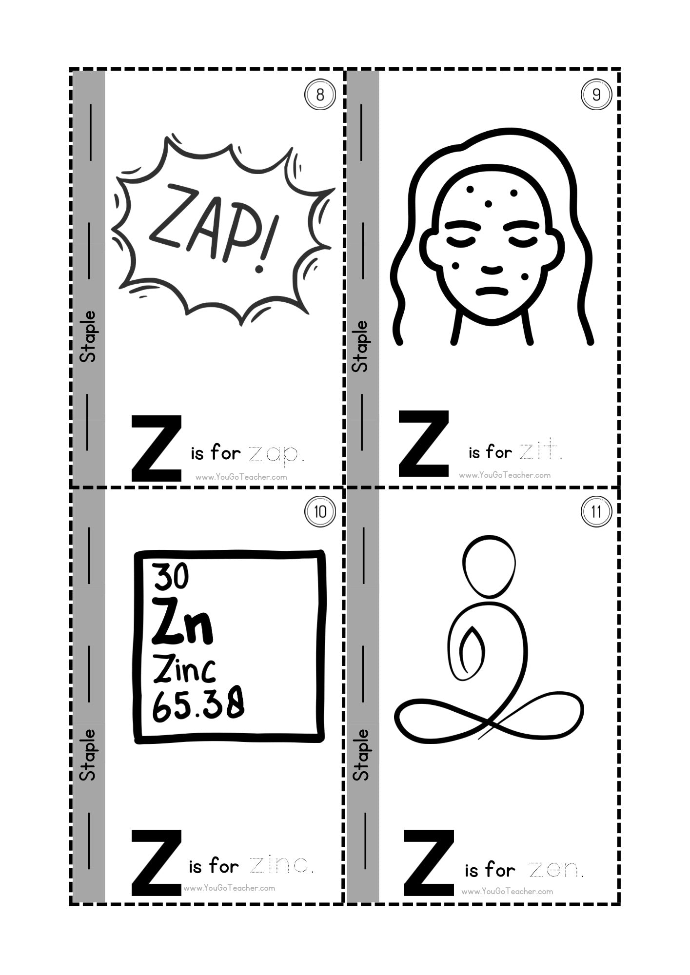 Phonics Worksheets Trace Letter ‘Z’ Booklet