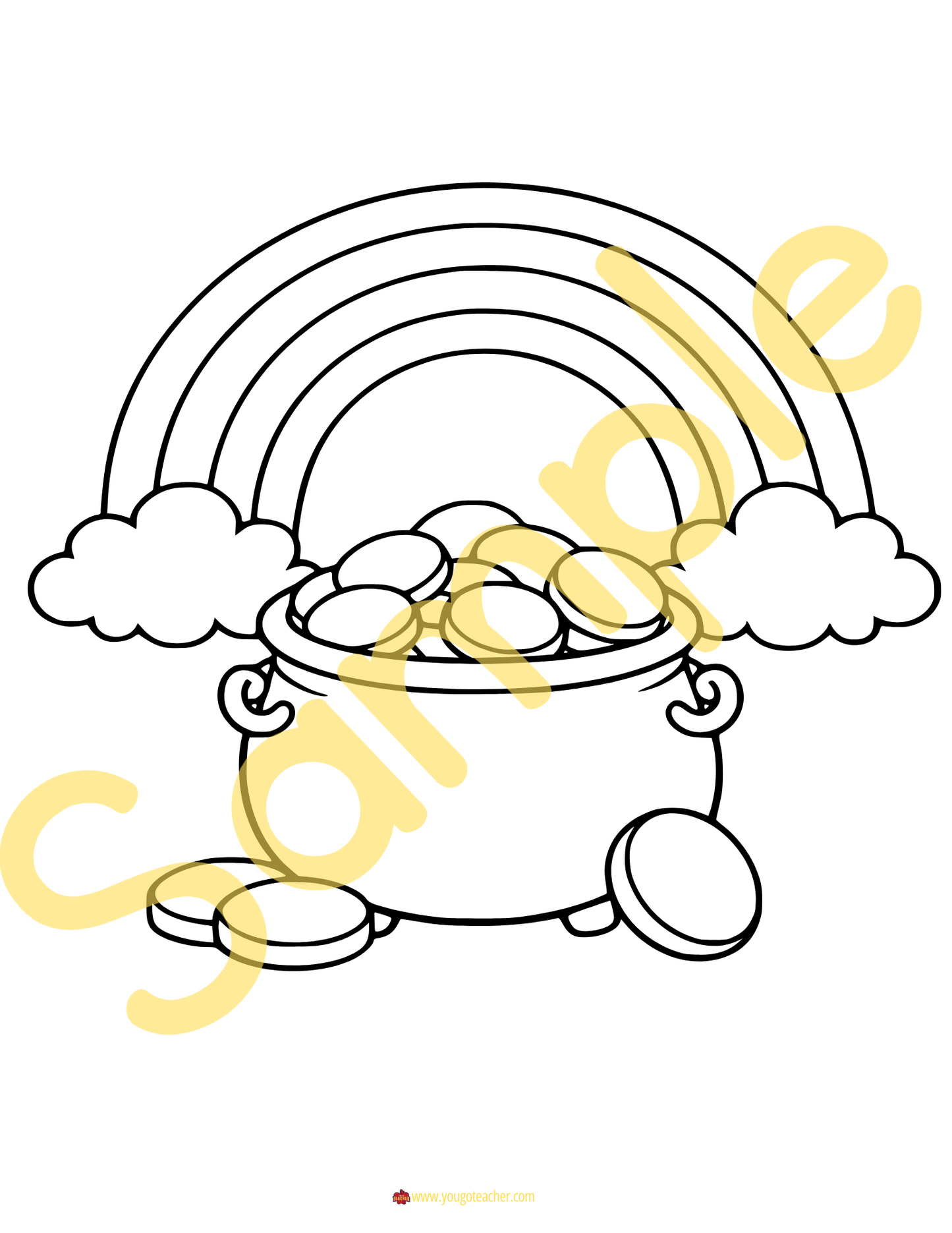 St. Patrick's Day Coloring Pages Bundle] Lucky Shamrocks, Pot of Gold & Leprechaun Hat Activities