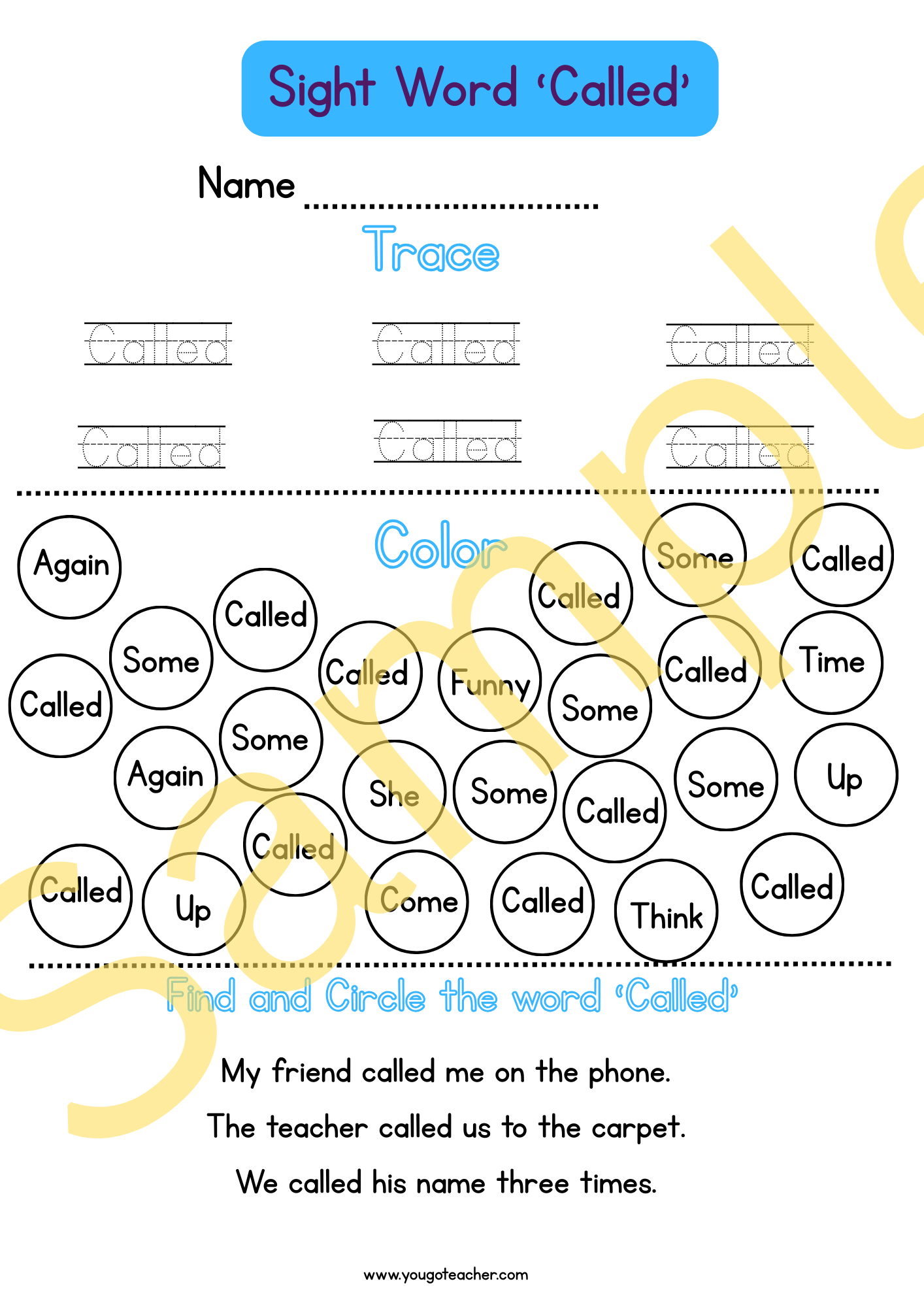 Phonics Worksheets: Kindergarten Sight Word Practice – 44 Printable Worksheets