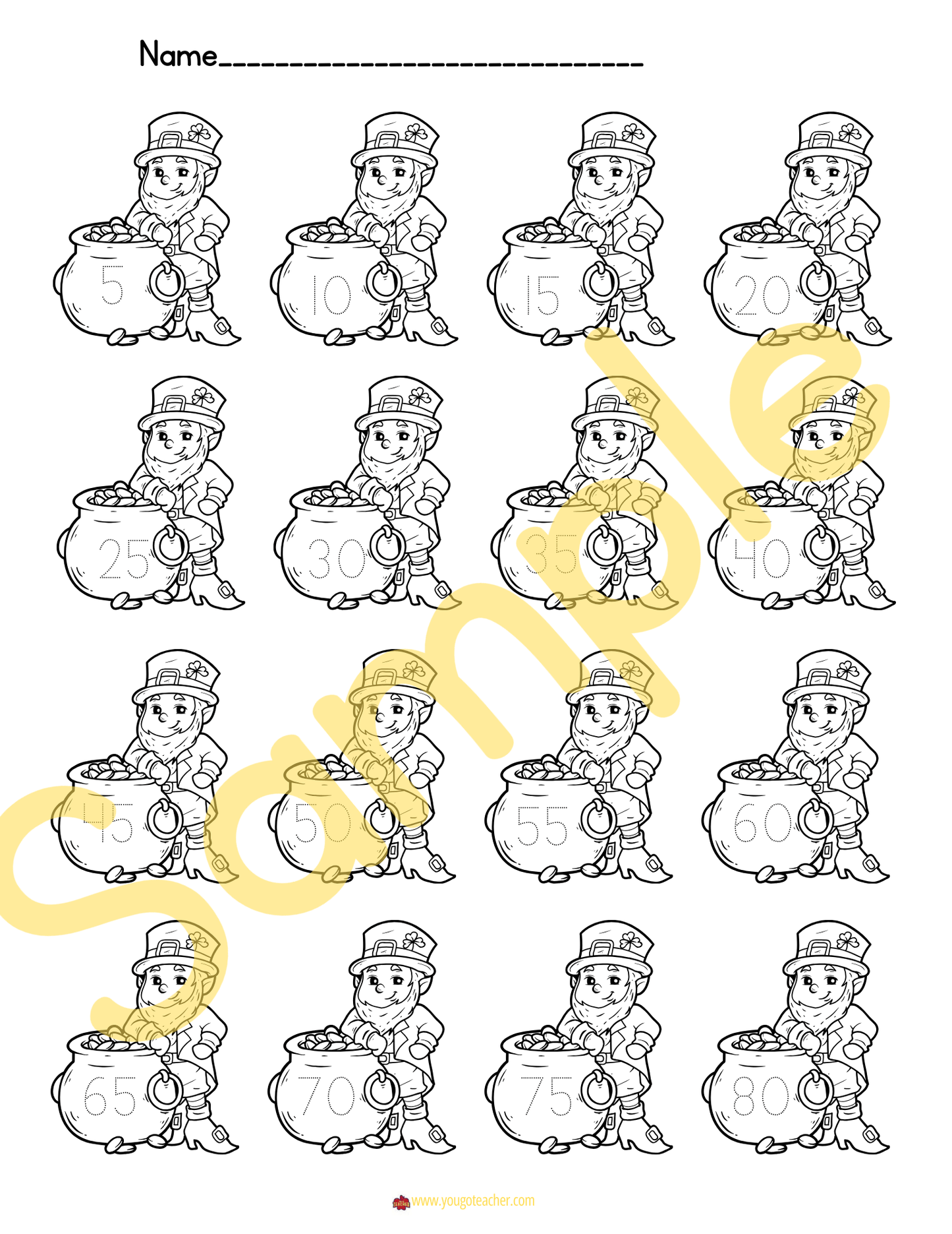 St. Patrick's Day Coloring Pages Bundle] Lucky Shamrocks, Pot of Gold & Leprechaun Hat Activities