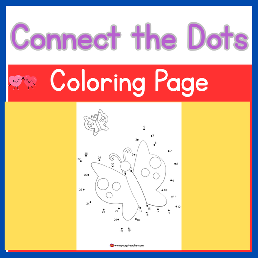 Freebies: Butterfly Connect the Dots Coloring Page| Numbers 1-31 Printable Worksheet| Math