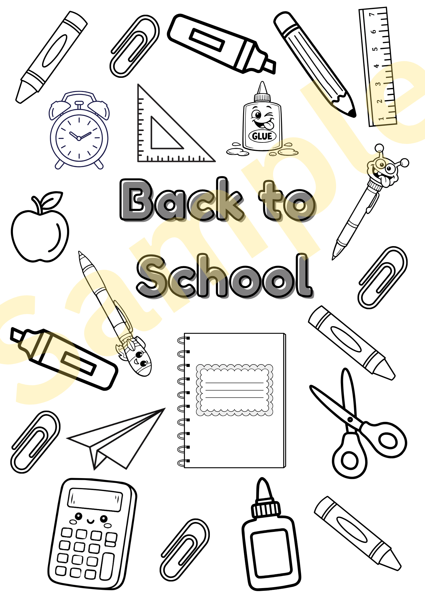 Back to School Coloring Page | First Day of School Activity