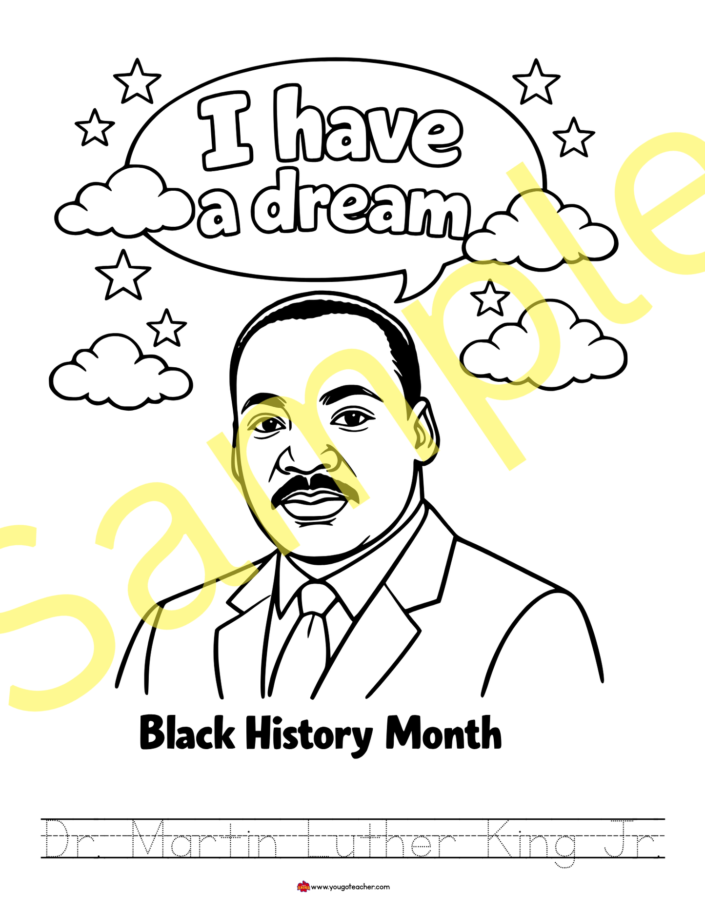 Black History Month Coloring Pages-Inspirational Leaders Printable