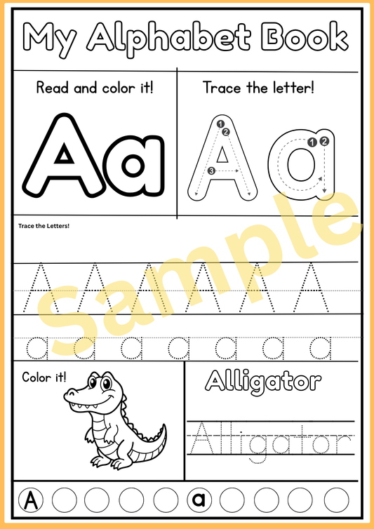 Letter A Alphabet Book | Trace Letter A & Beginning Sounds|Phonics