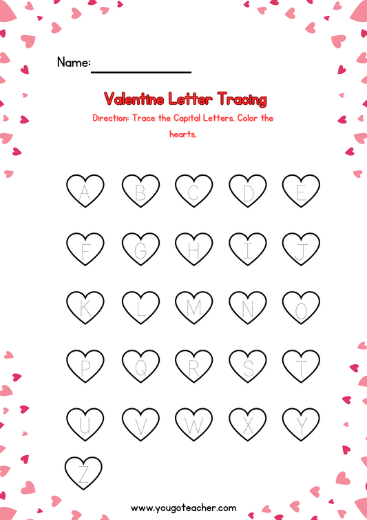 Freebies! Valentine's Day Letter Tracing!