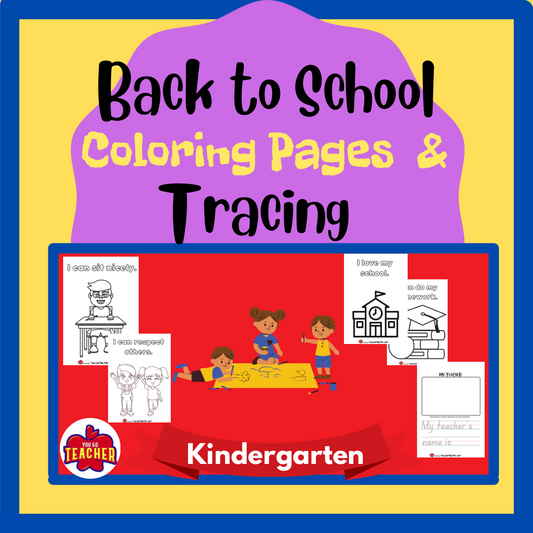 Back to School Tracing and Coloring Pages