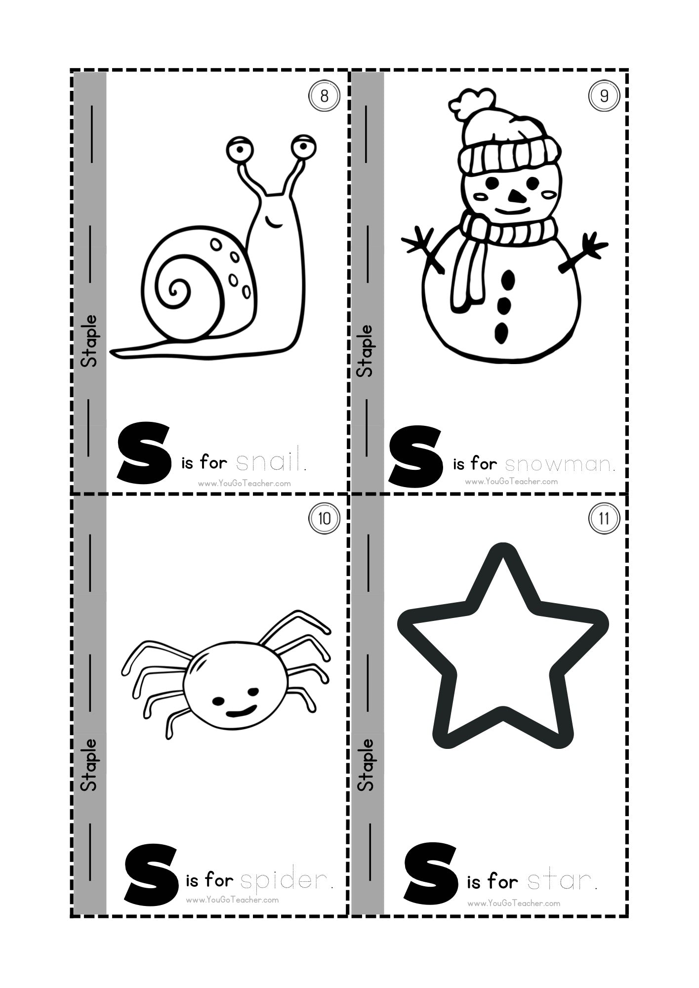 Phonics Worksheets: Trace Letter ‘S ‘ Booklet