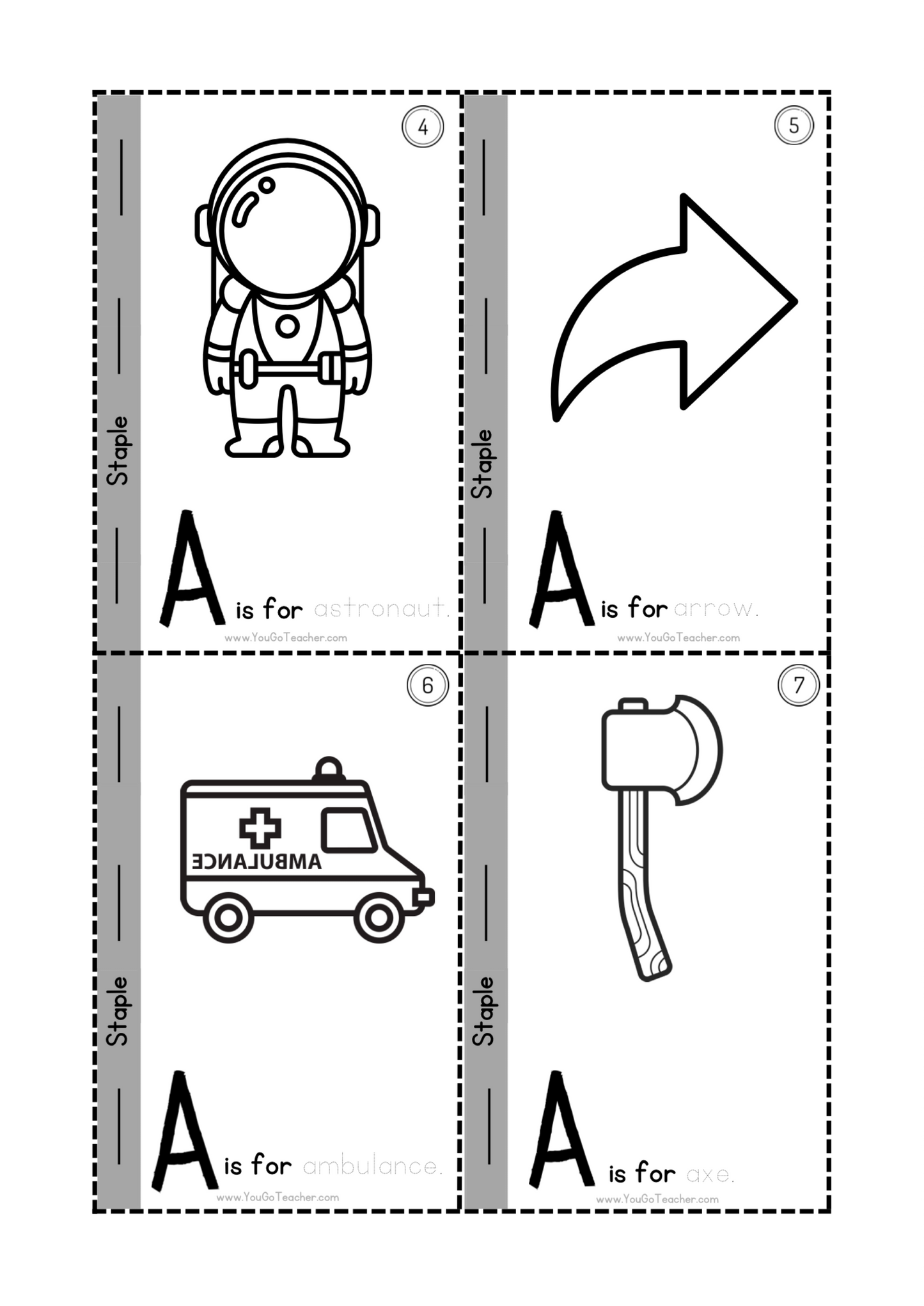 Phonics Worksheets: Trace Letter ‘A’ Booklet