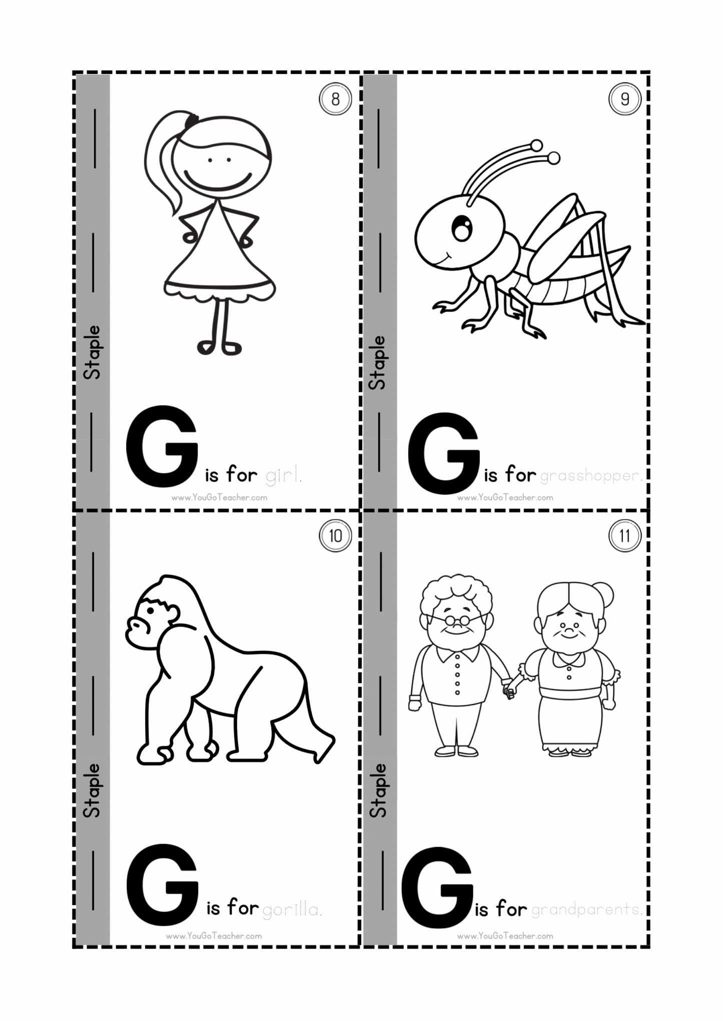 Phonics Worksheets: Trace Letter ‘G’ Booklet