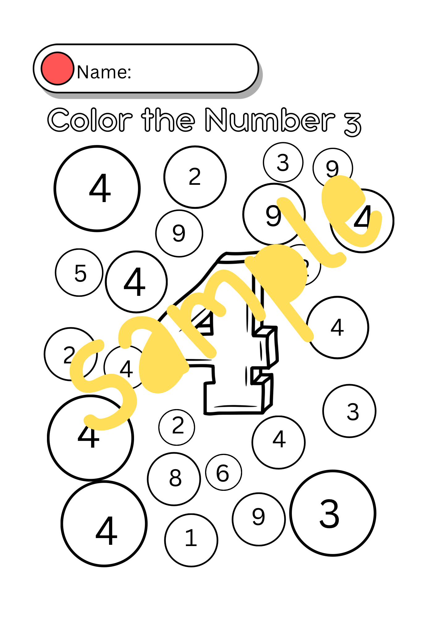 Color by Number: Numbers 1 to 10