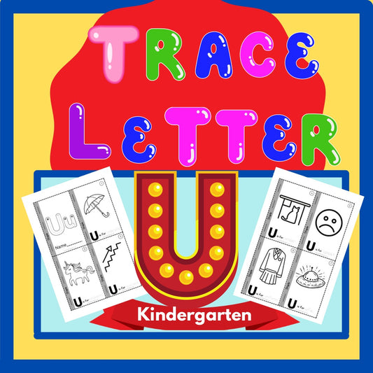 Phonics Worksheets Trace Letter ‘U’ Booklet