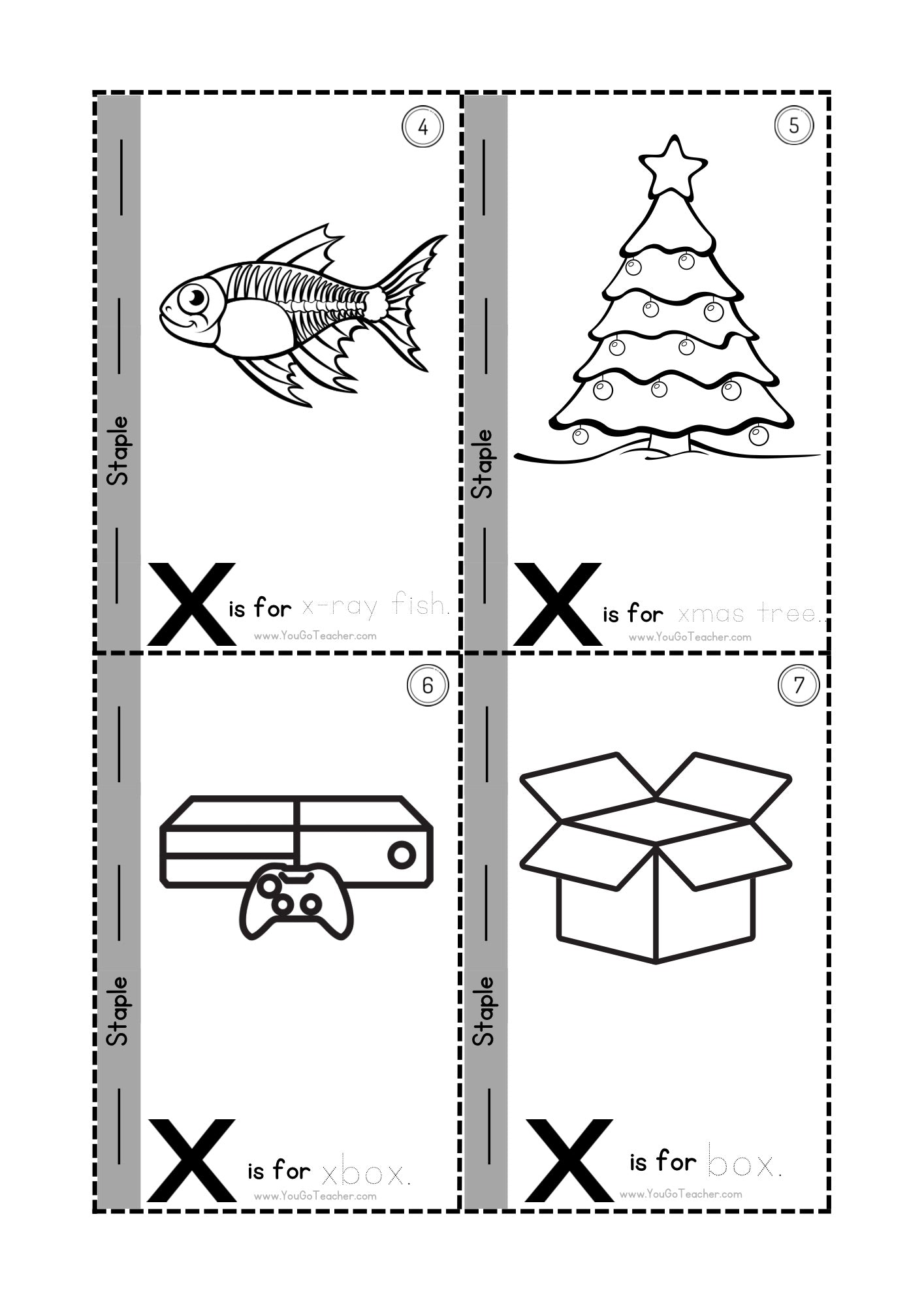 Phonics Worksheets Trace Letter ‘X’ Booklet