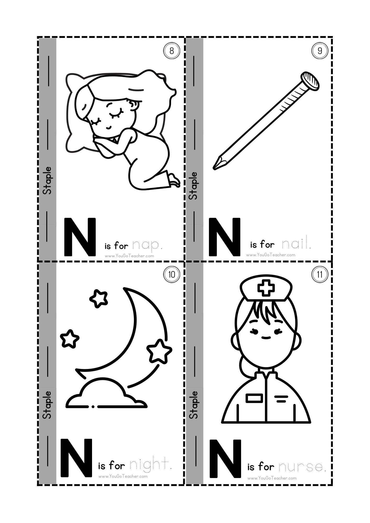 Phonics Worksheets: Trace Letter ‘N’ Booklet