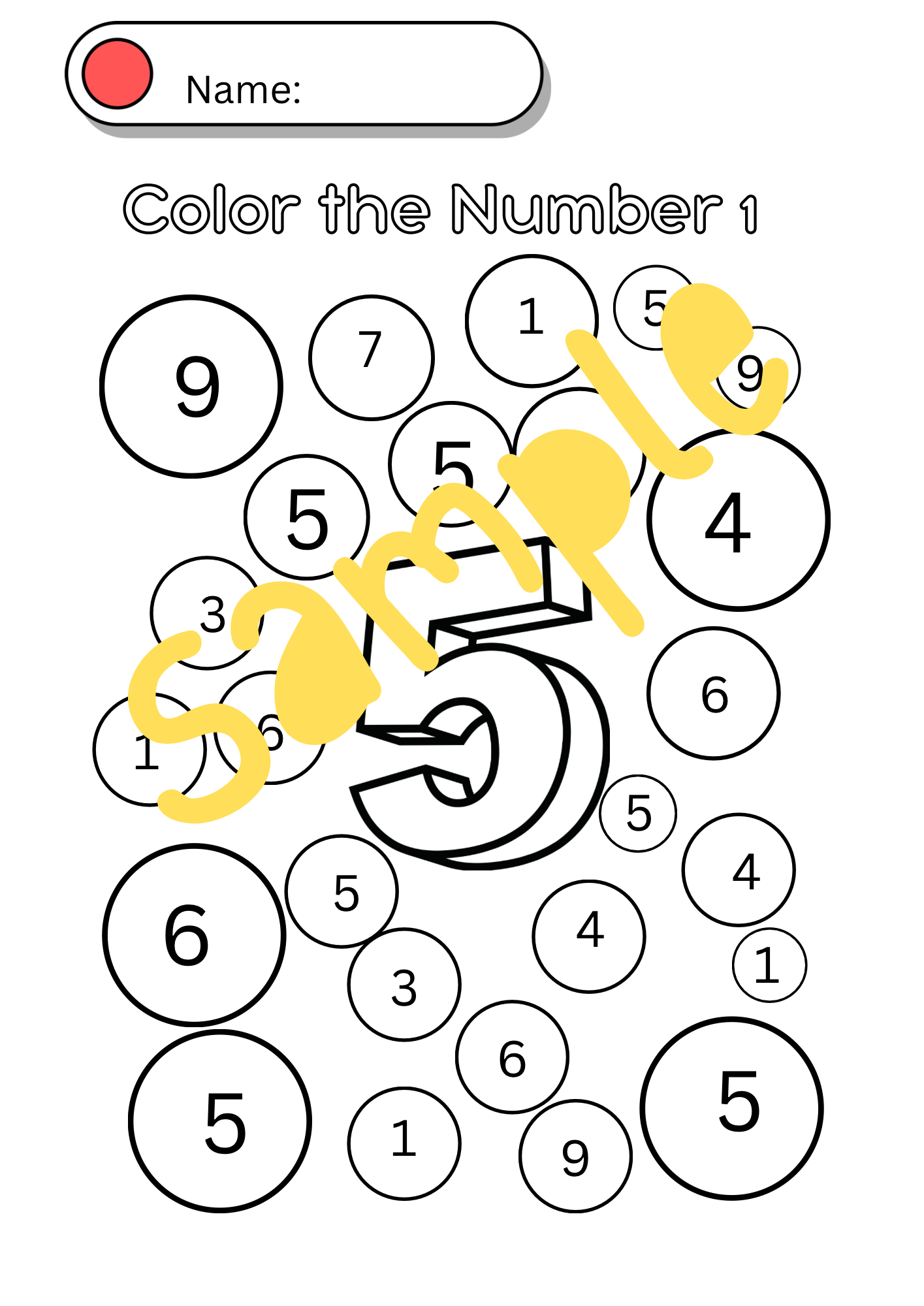 Color by Number: Numbers 1 to 10