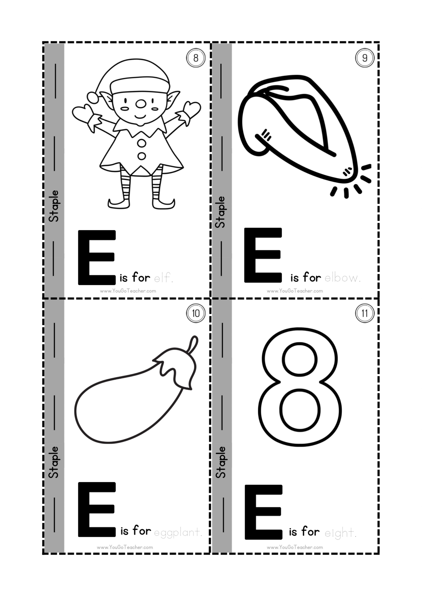 Phonics Worksheets: Trace Letter ‘E’ Booklet