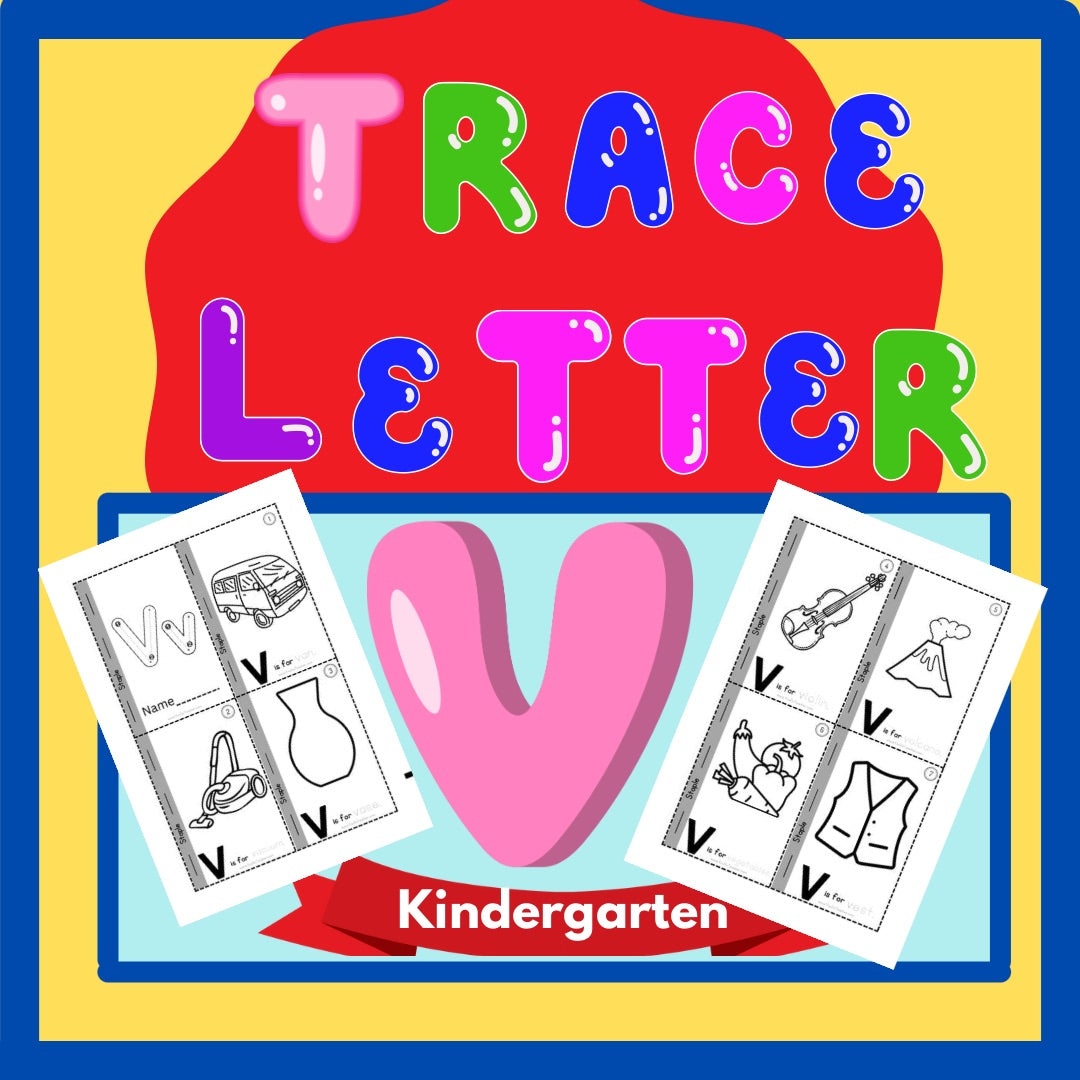 Phonics Worksheets Trace Letter ‘V’ Booklet